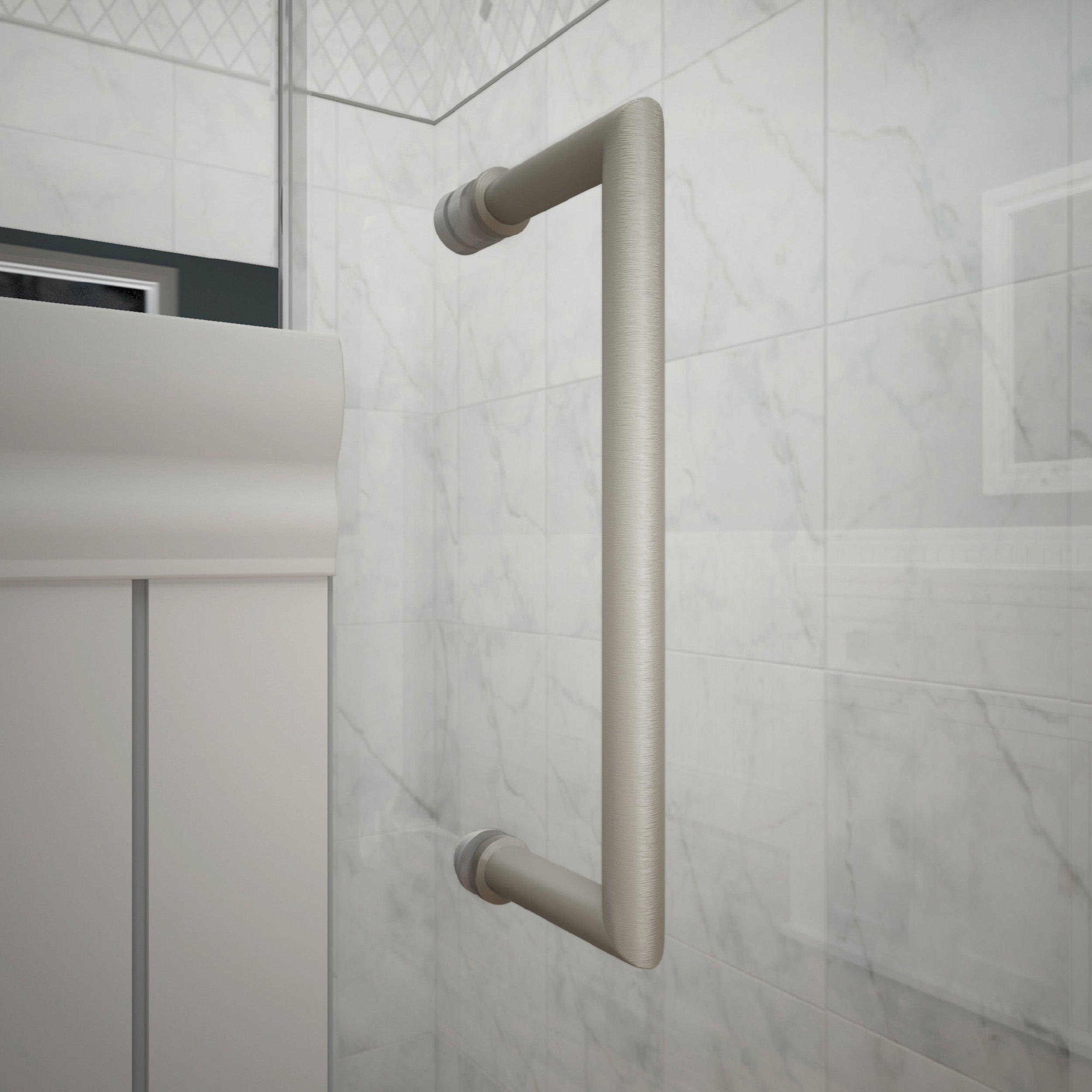 Unidoor Plus Brushed Nickel Frameless Hinged Shower Door