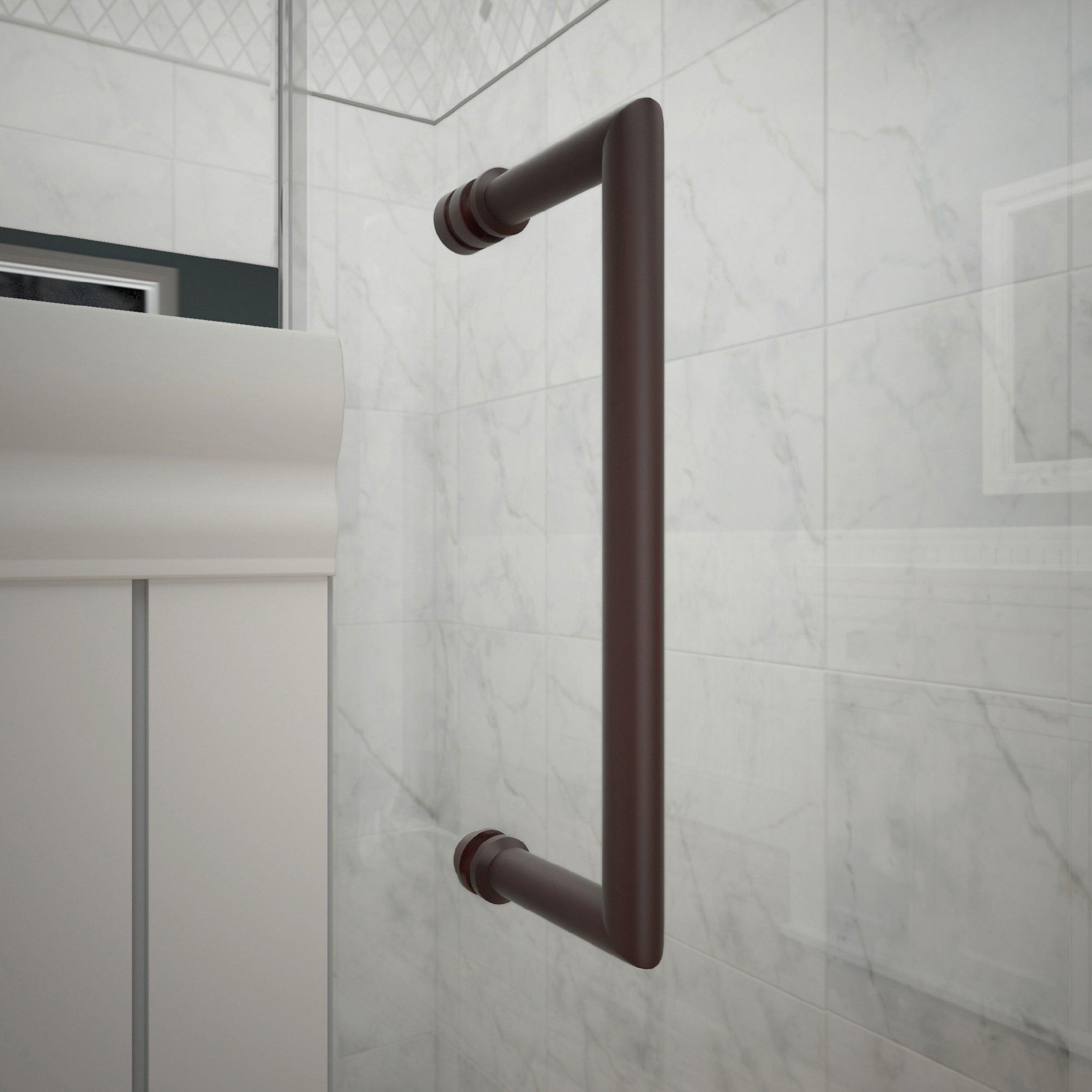 Unidoor Plus Oil Rubbed Bronze Frameless Hinged Shower Door