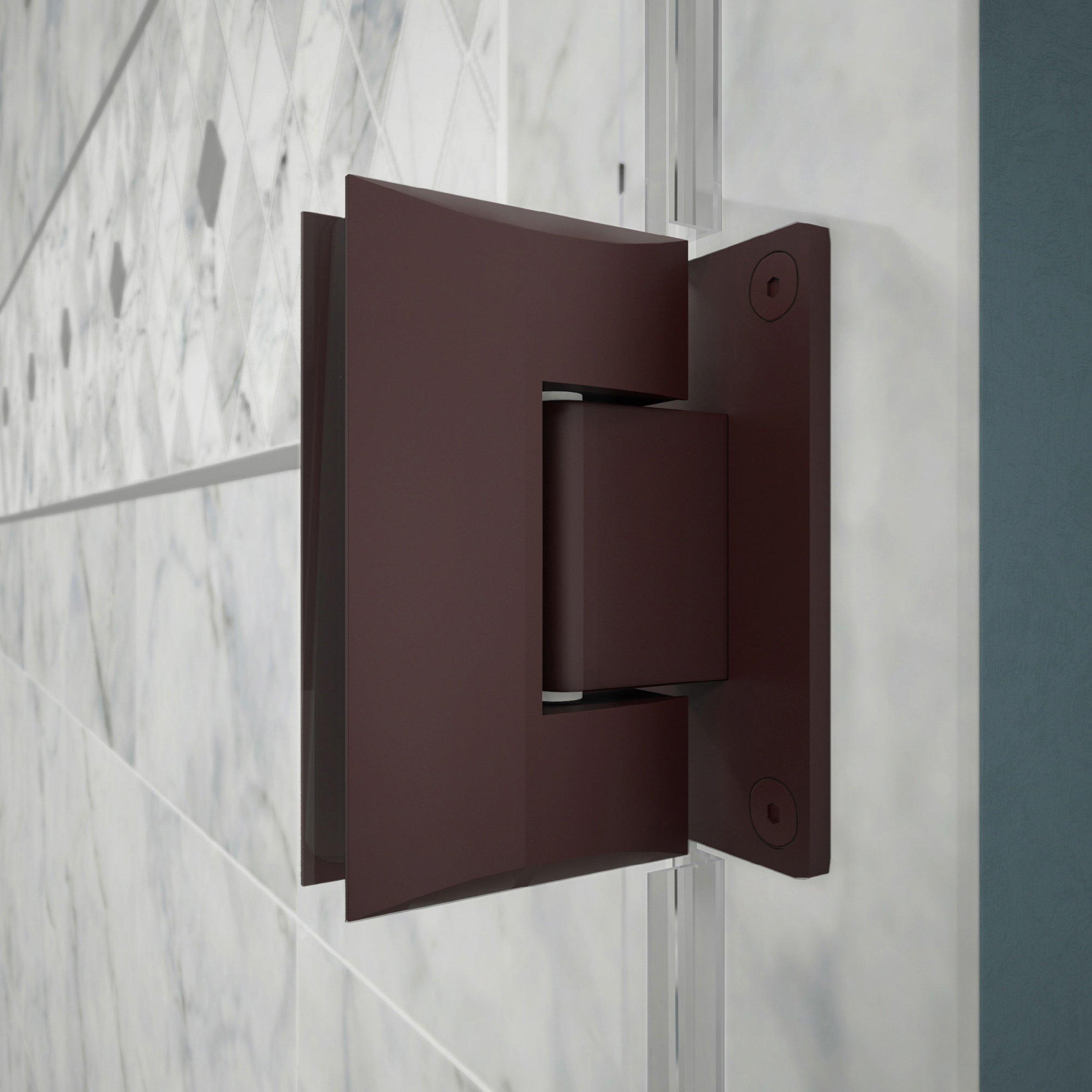 Unidoor Plus Oil Rubbed Bronze Frameless Hinged Shower Door