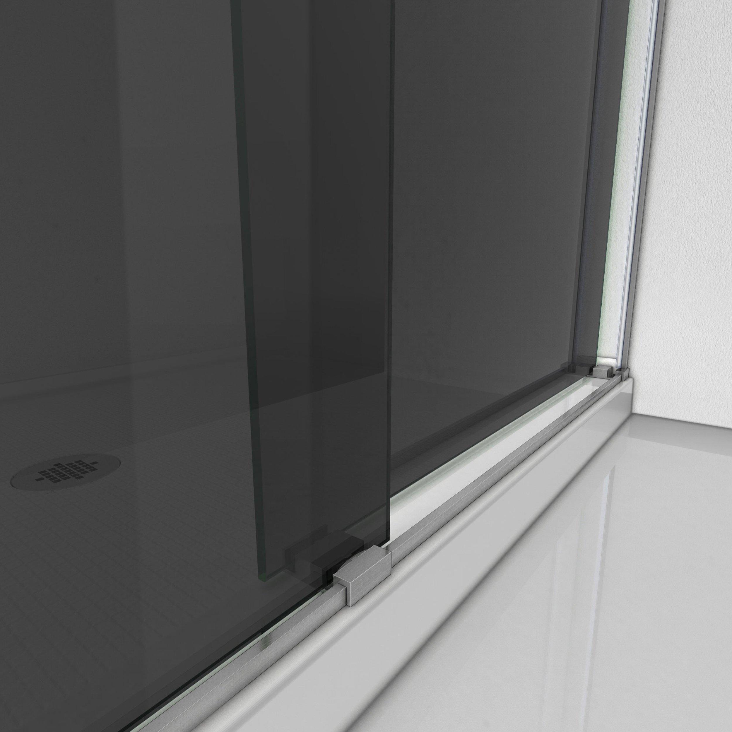 Essence Brushed Nickel Frameless Bypass Sliding Shower Door