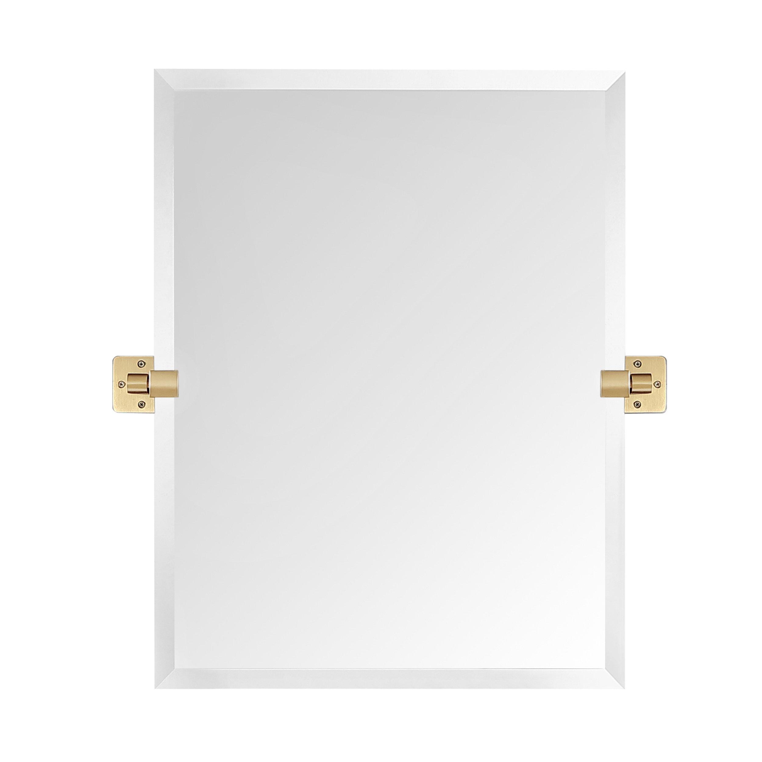 Letti 23 in. Brushed Gold Mirror