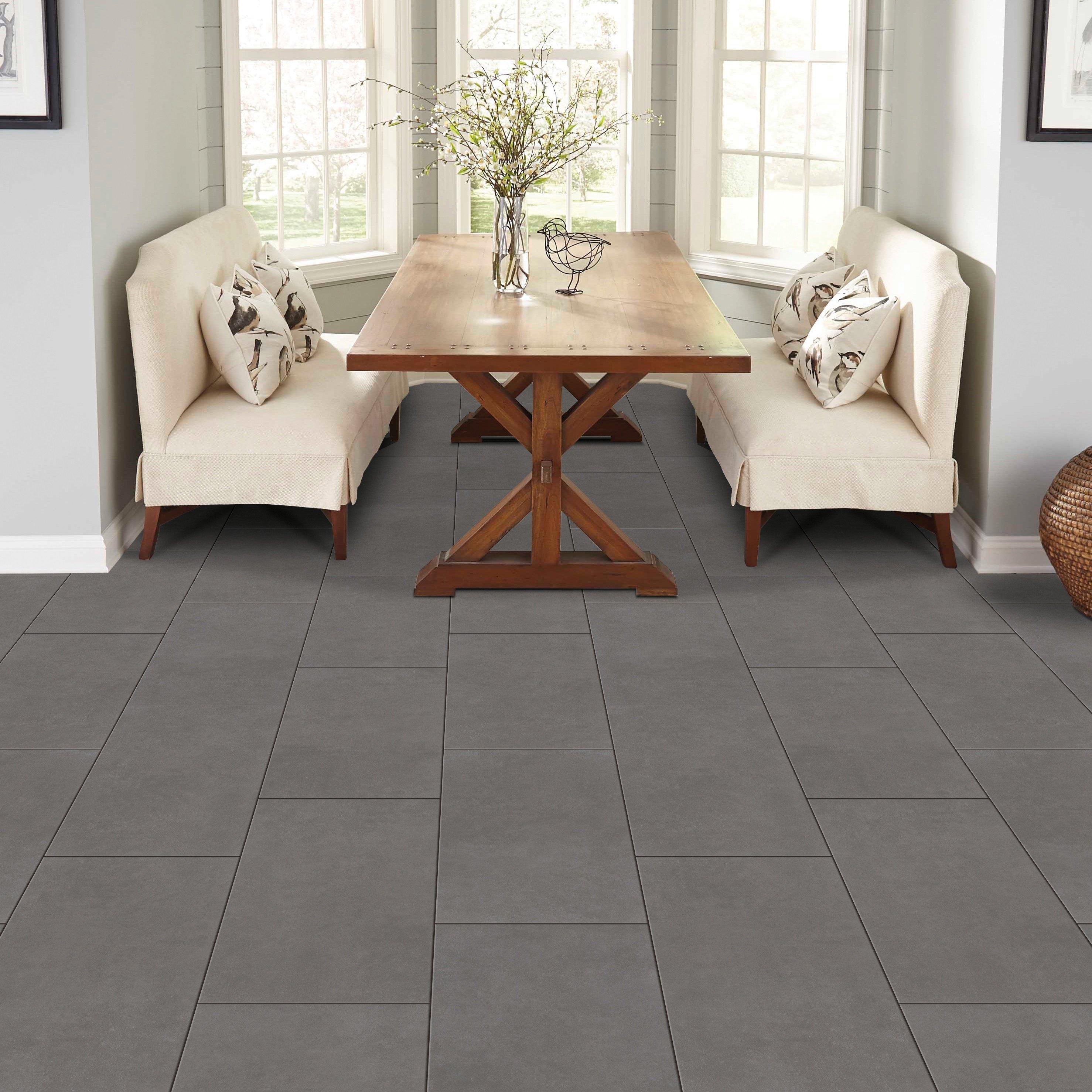 Concept Gray Porcelain Tile Floor And