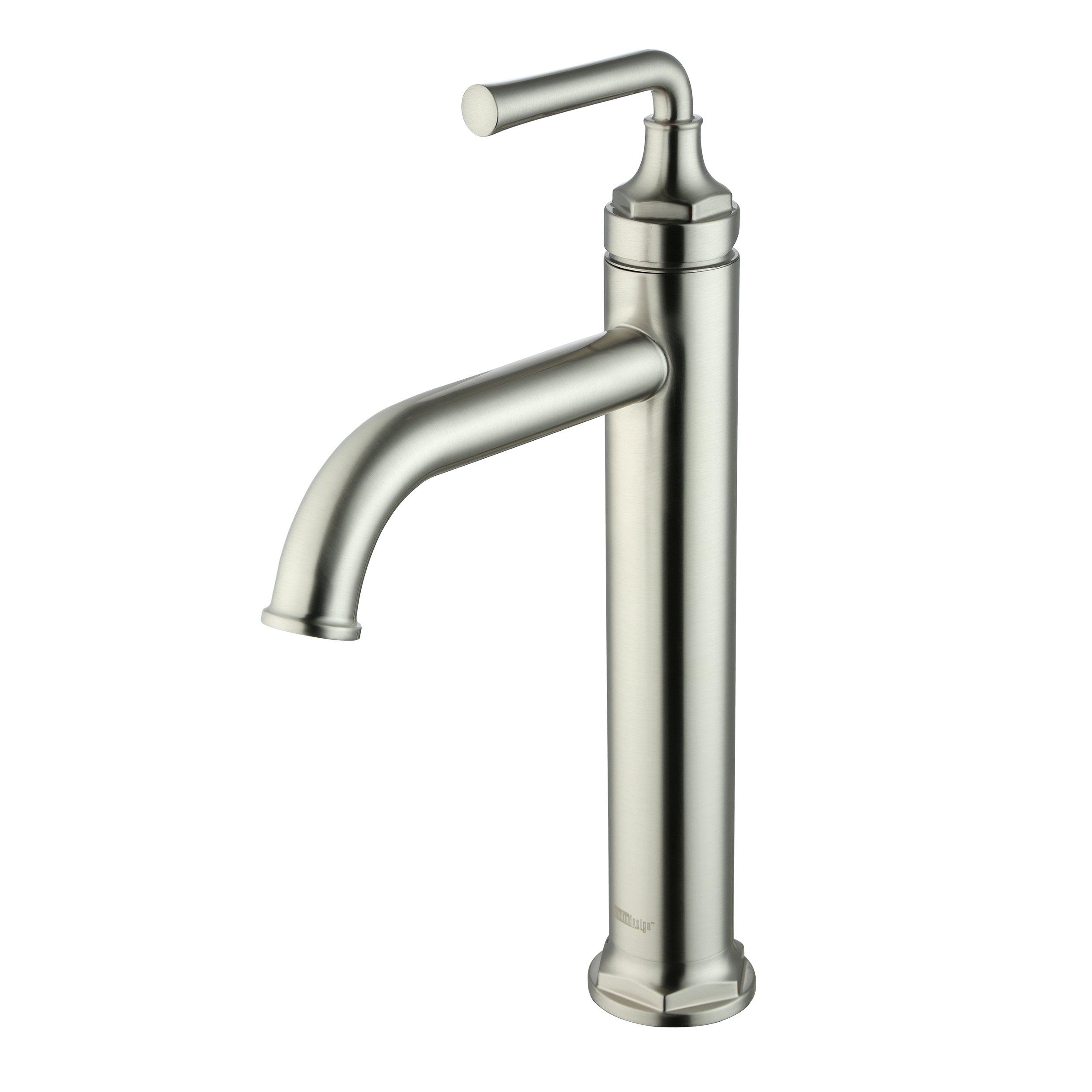 Tano 8 in. Vessel Brushed Nickel Bath Faucet