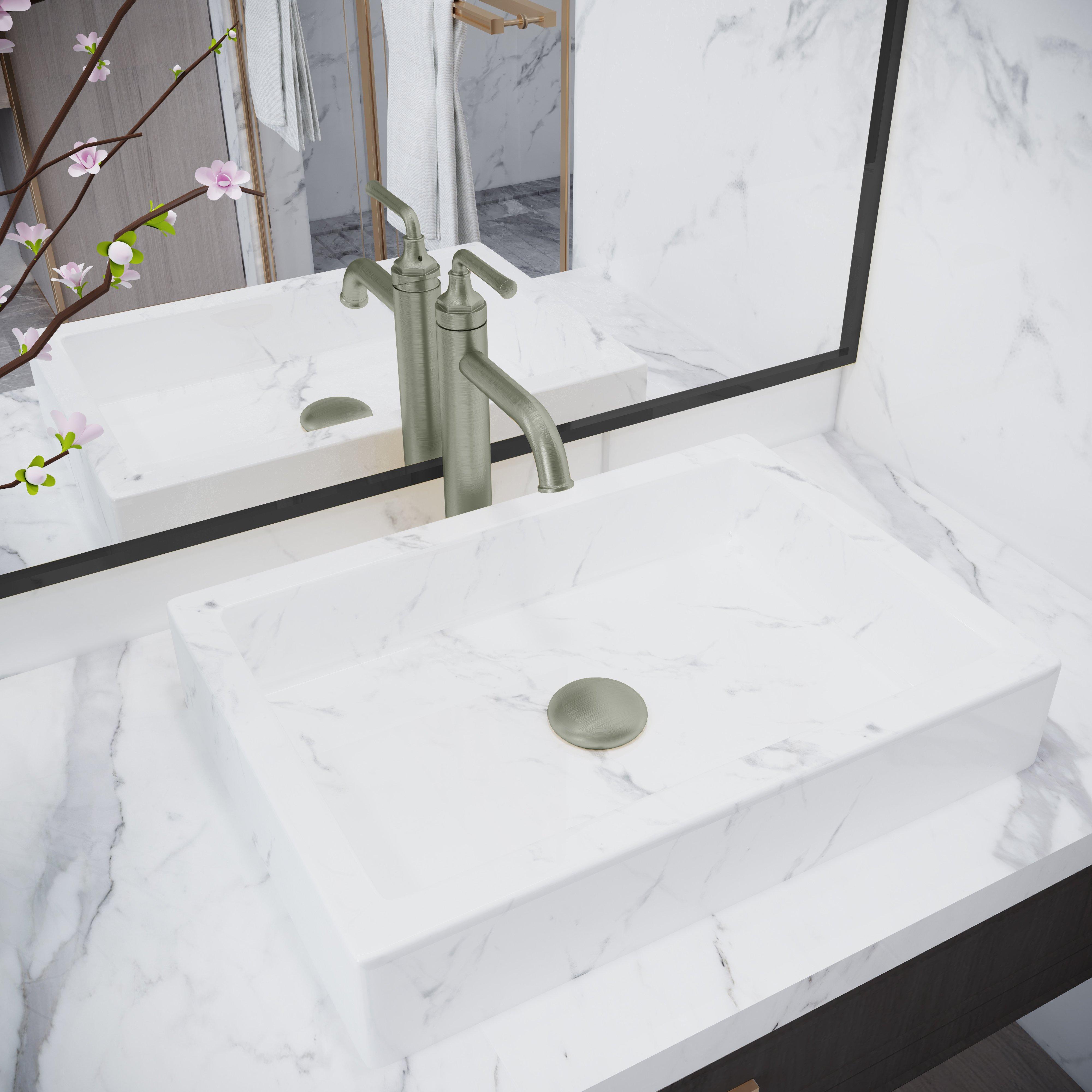 Tano 8 in. Vessel Brushed Nickel Bath Faucet