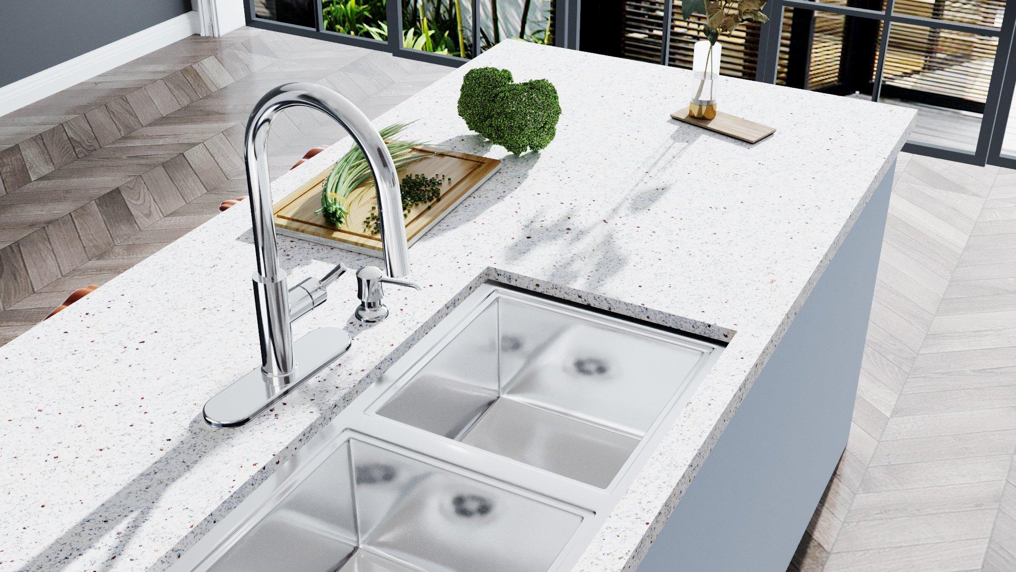 Rhiver Pull Down Chrome Kitchen Faucet