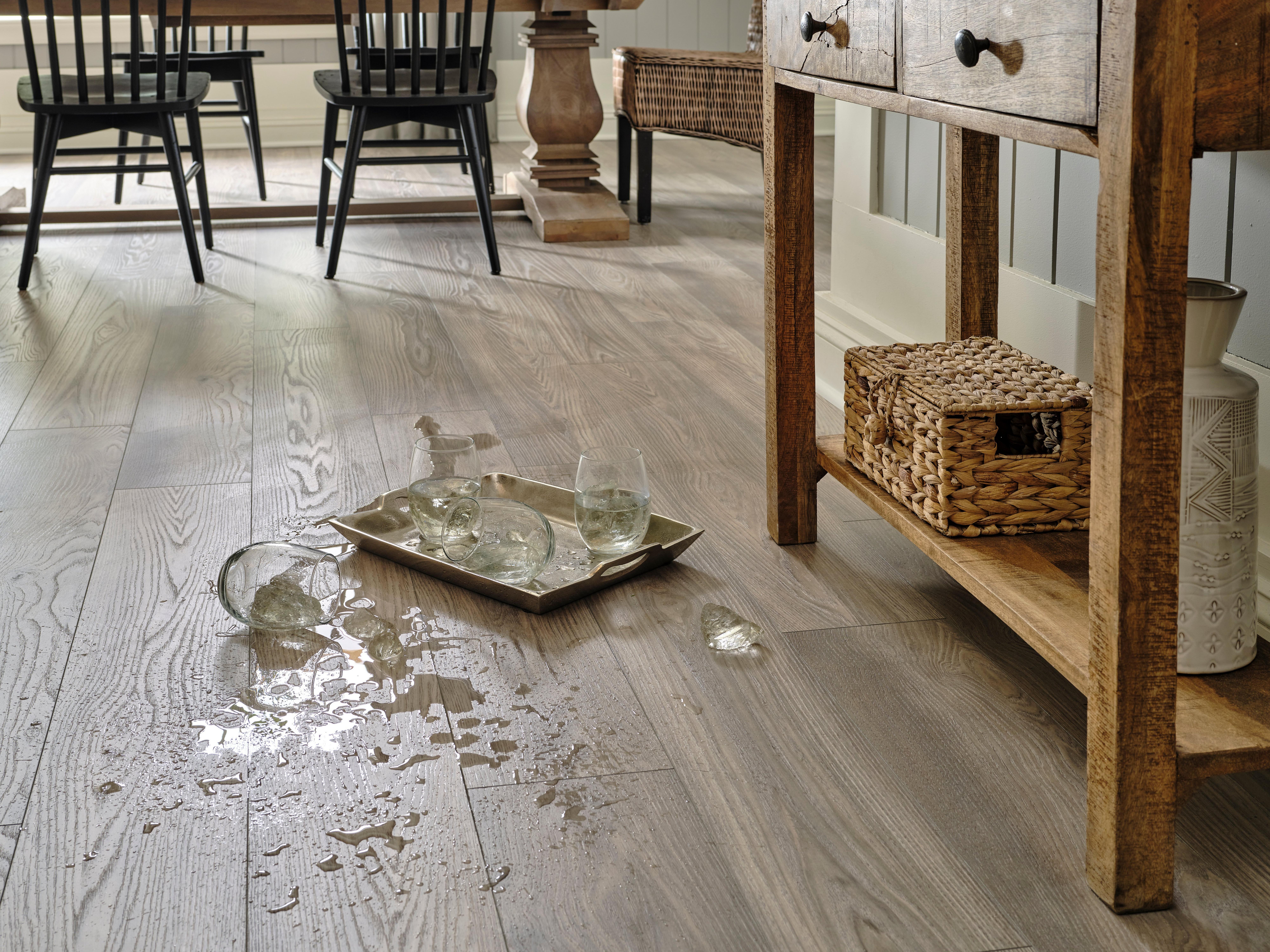 Charlestown Greige Water-Resistant Laminate Plank