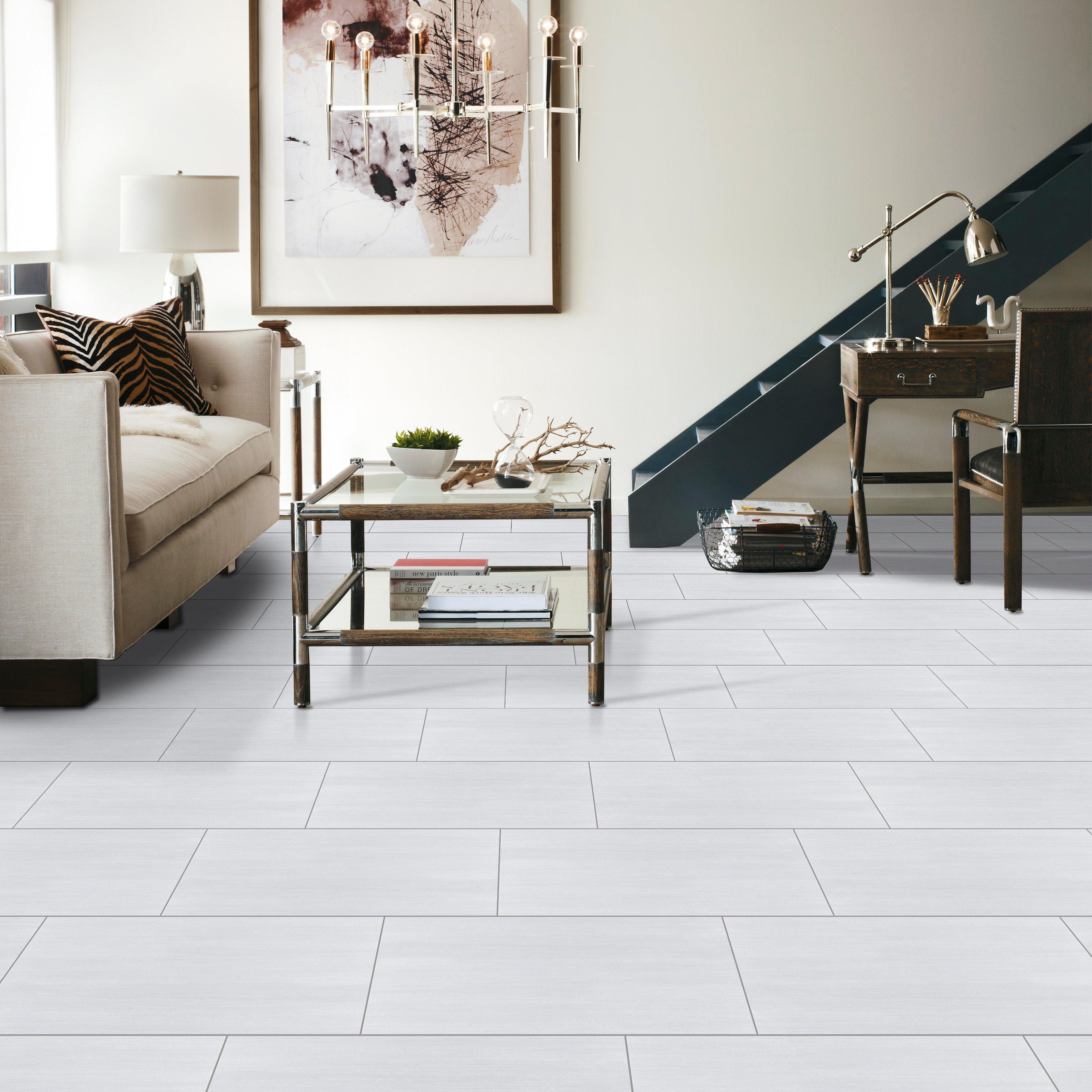 Lenox White Porcelain Tile Floor And