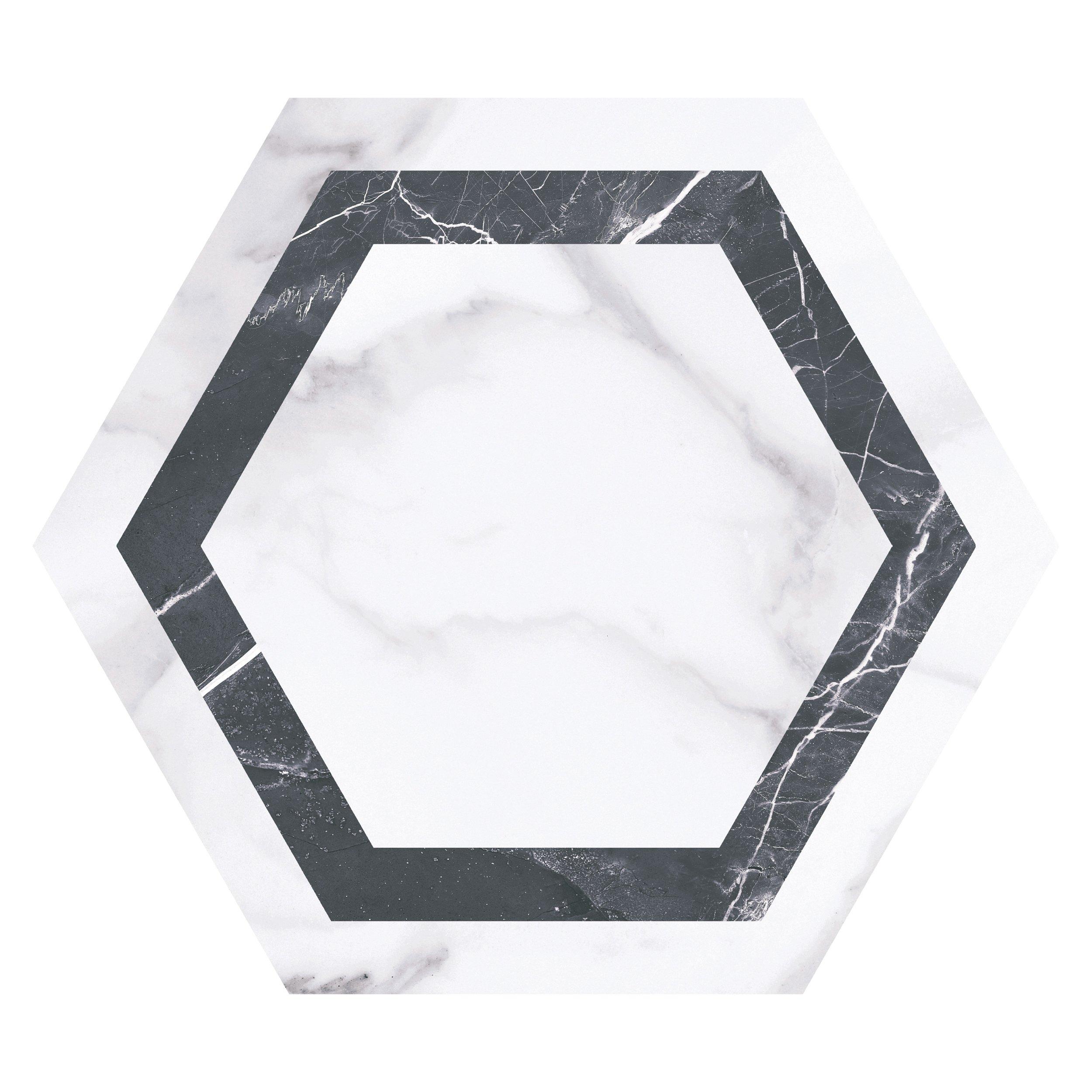 Arina Bianco Deco Hexagon Matte Porcelain Tile