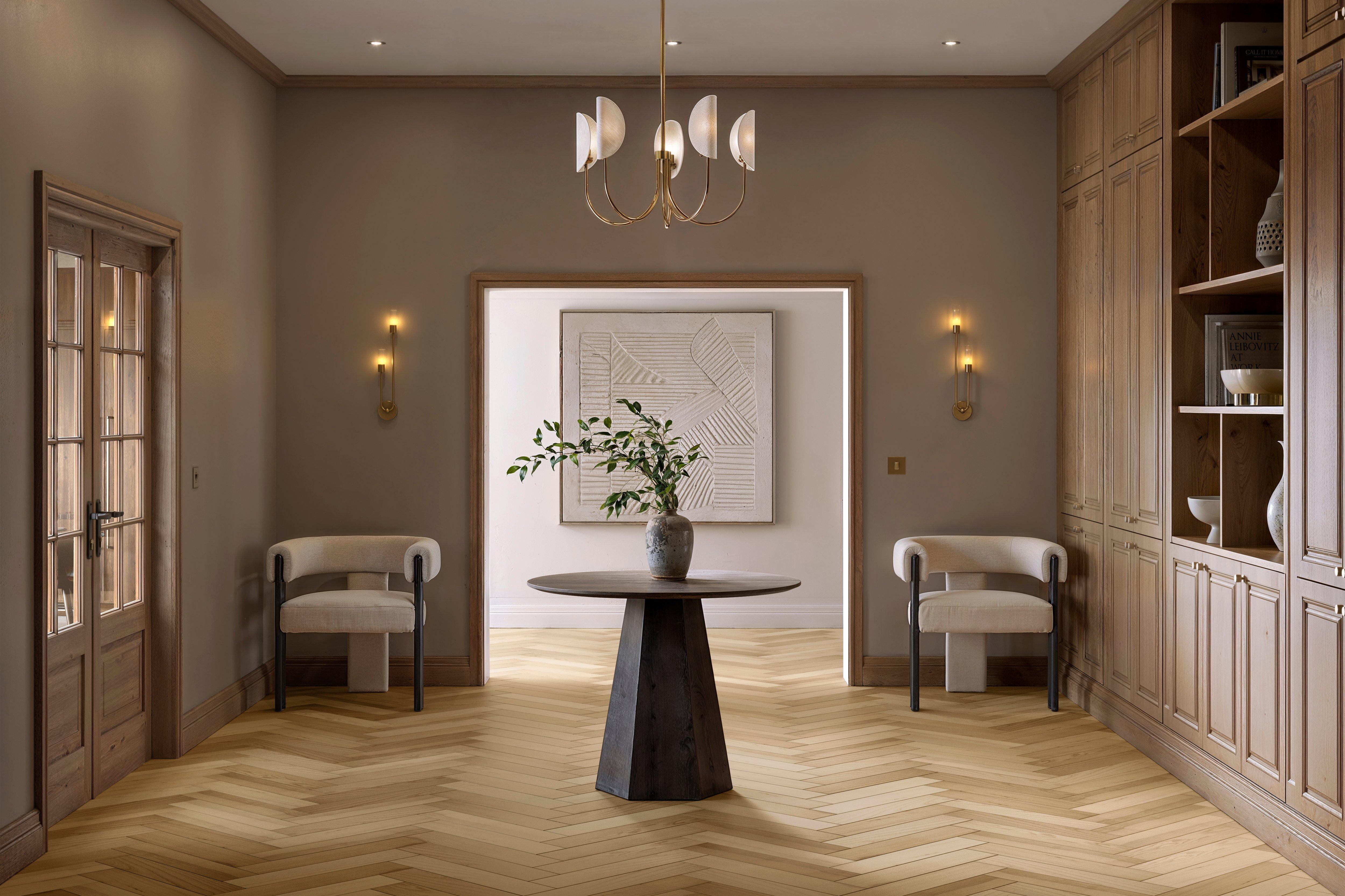 Prospect Ash Herringbone Wire Brushed Solid Hardwood