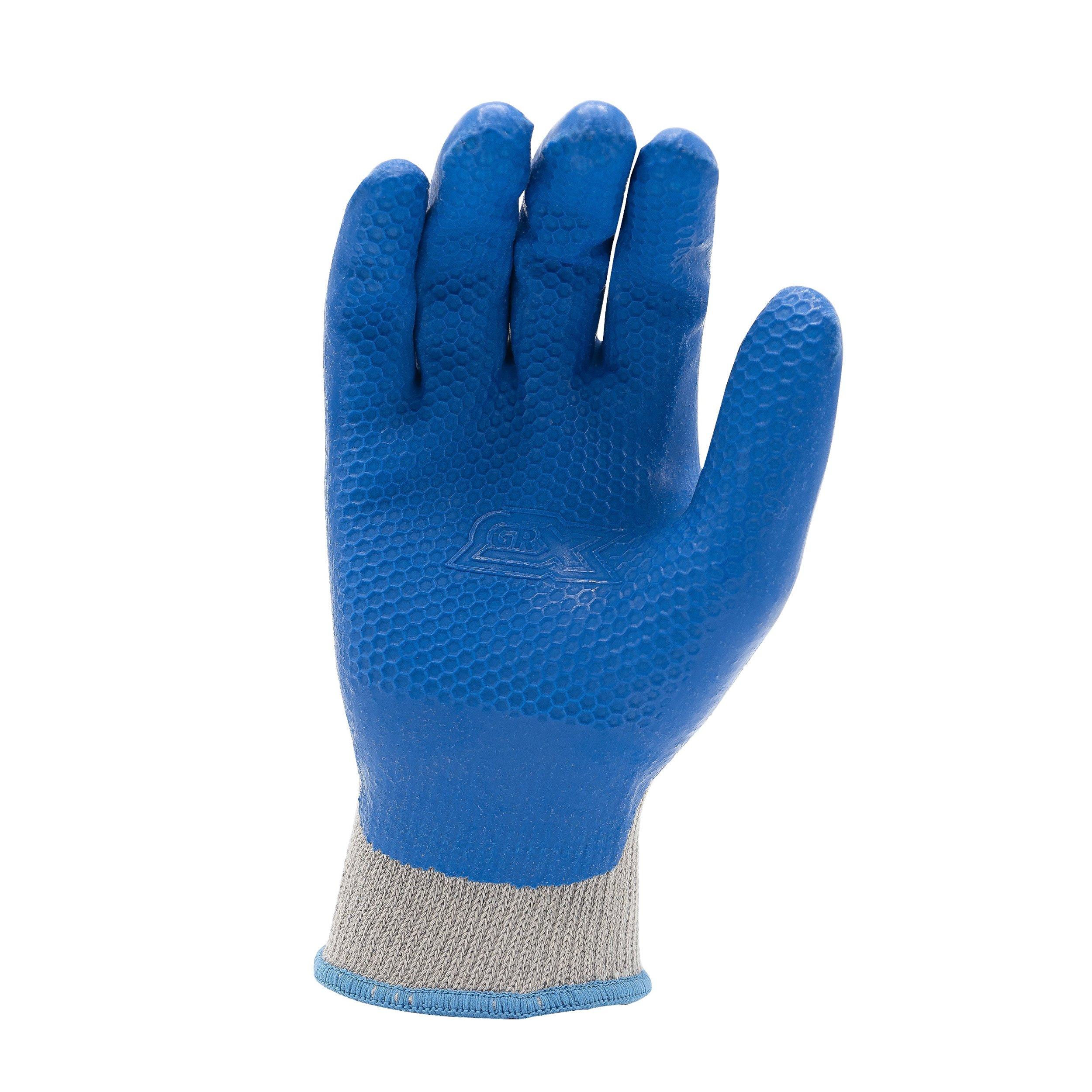 GRX IND301 Exagrip Blue Latex Gloves - Large