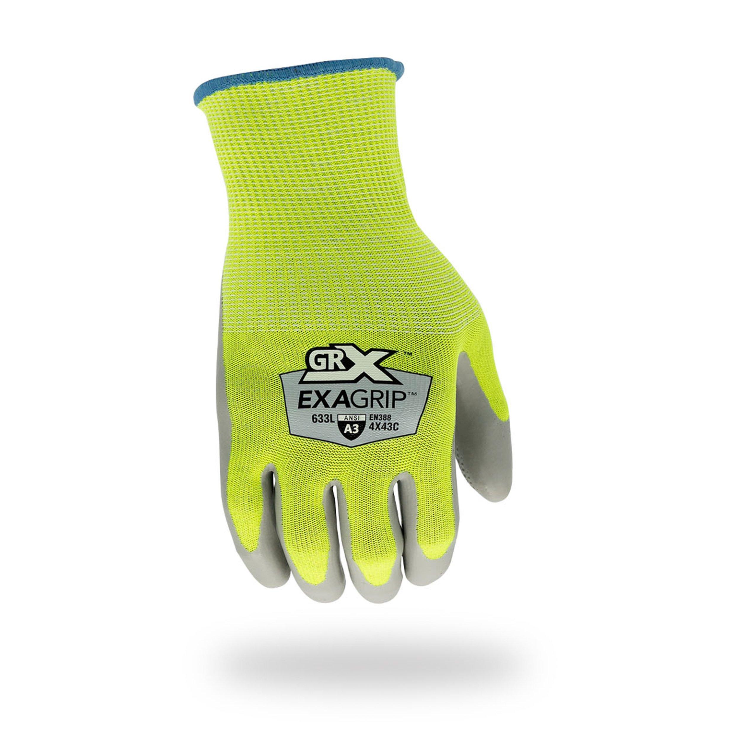 GRX | IND301 Exagrip Blue Latex Gloves - Large, Grey - Floor & Decor