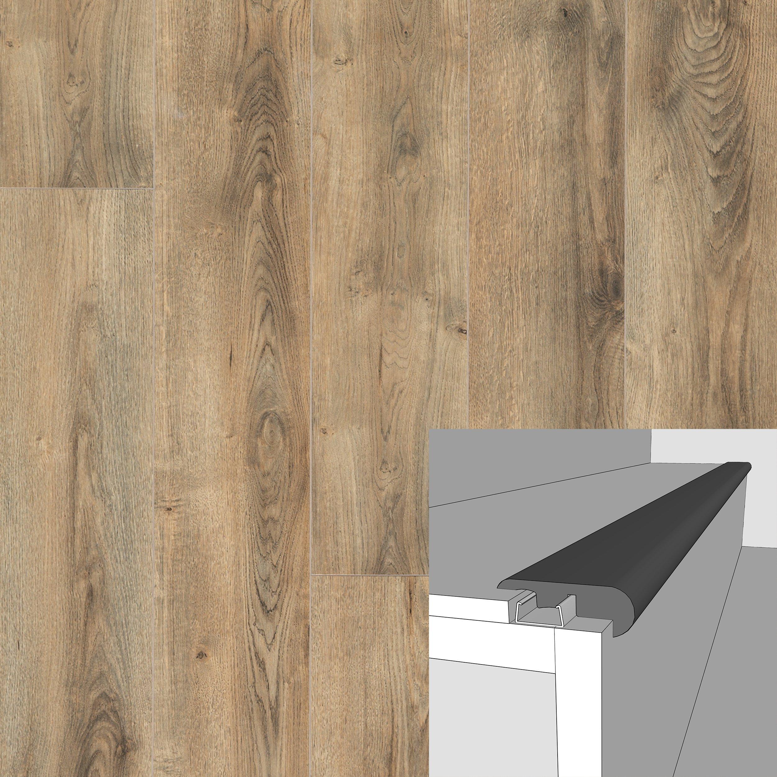 Bowen Greige 94in. Laminate Overlapping Stair Nose
