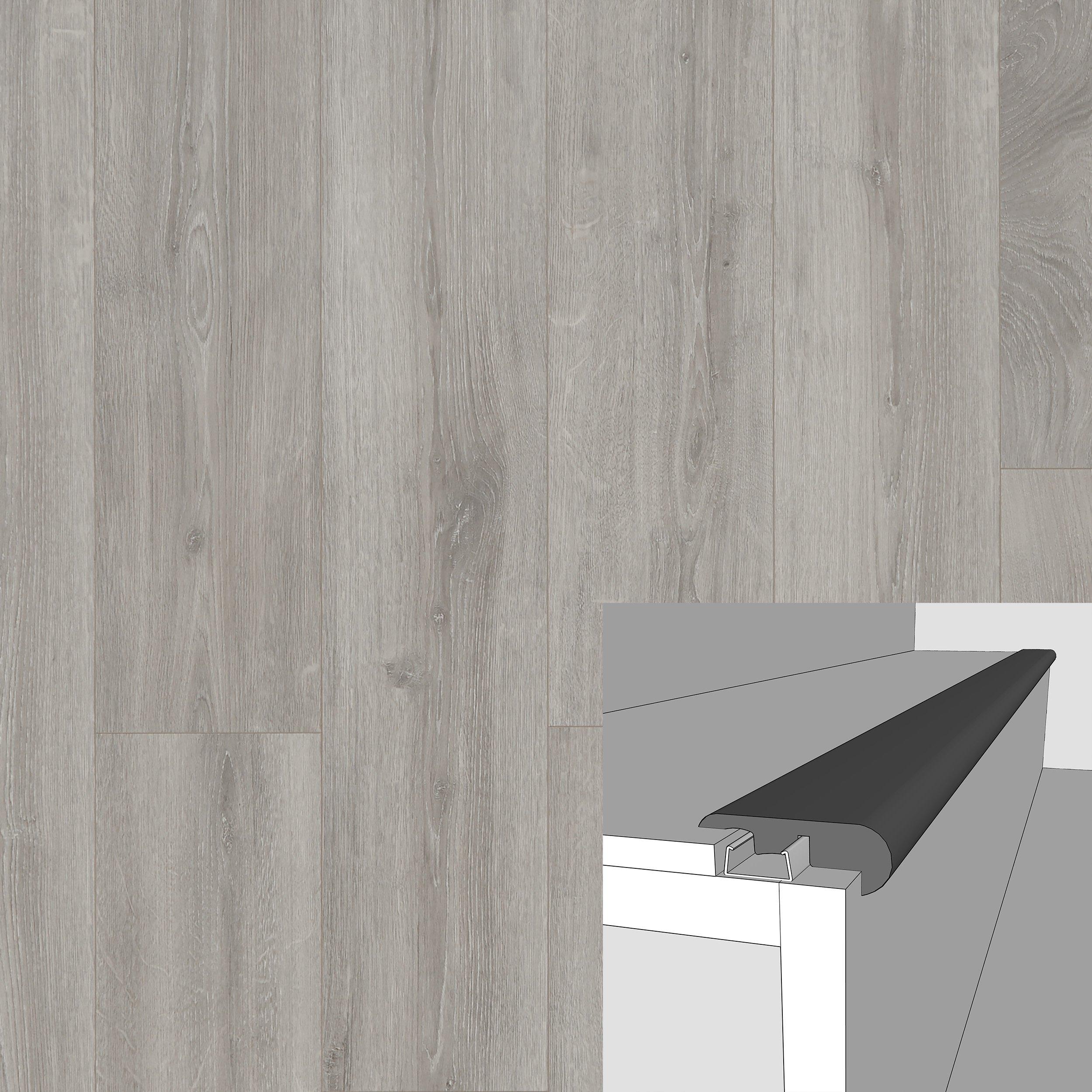 Windsor Grey 94in. Laminate Overlapping Stair Nose
