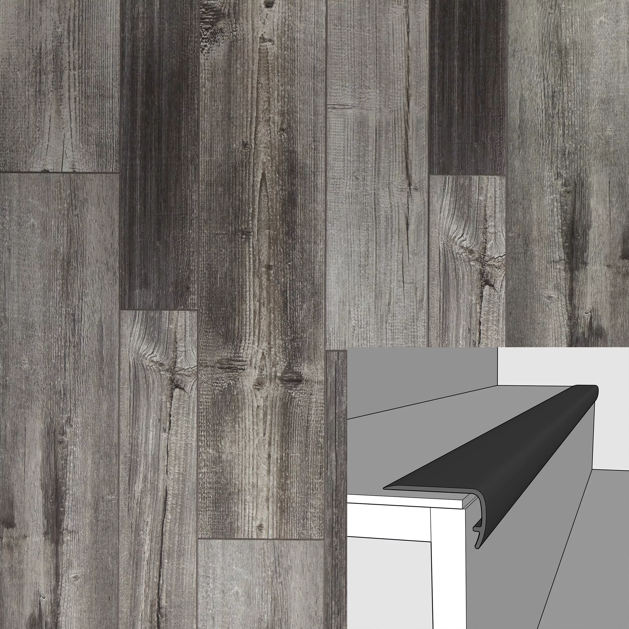 Regal Forge 94in. Vinyl Overlapping Stair Nose