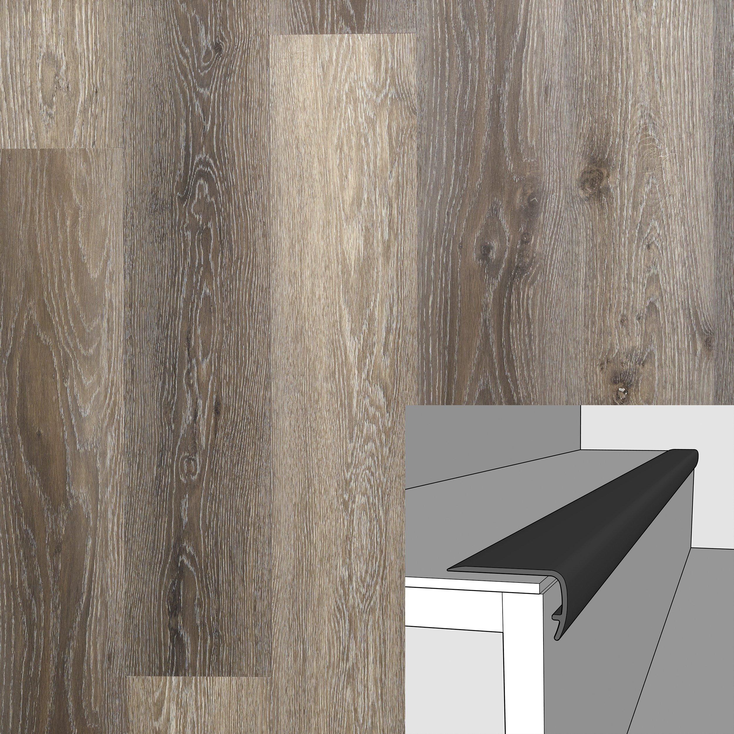 Tradewind Ceruse 94in. Vinyl Overlapping Stair Nose