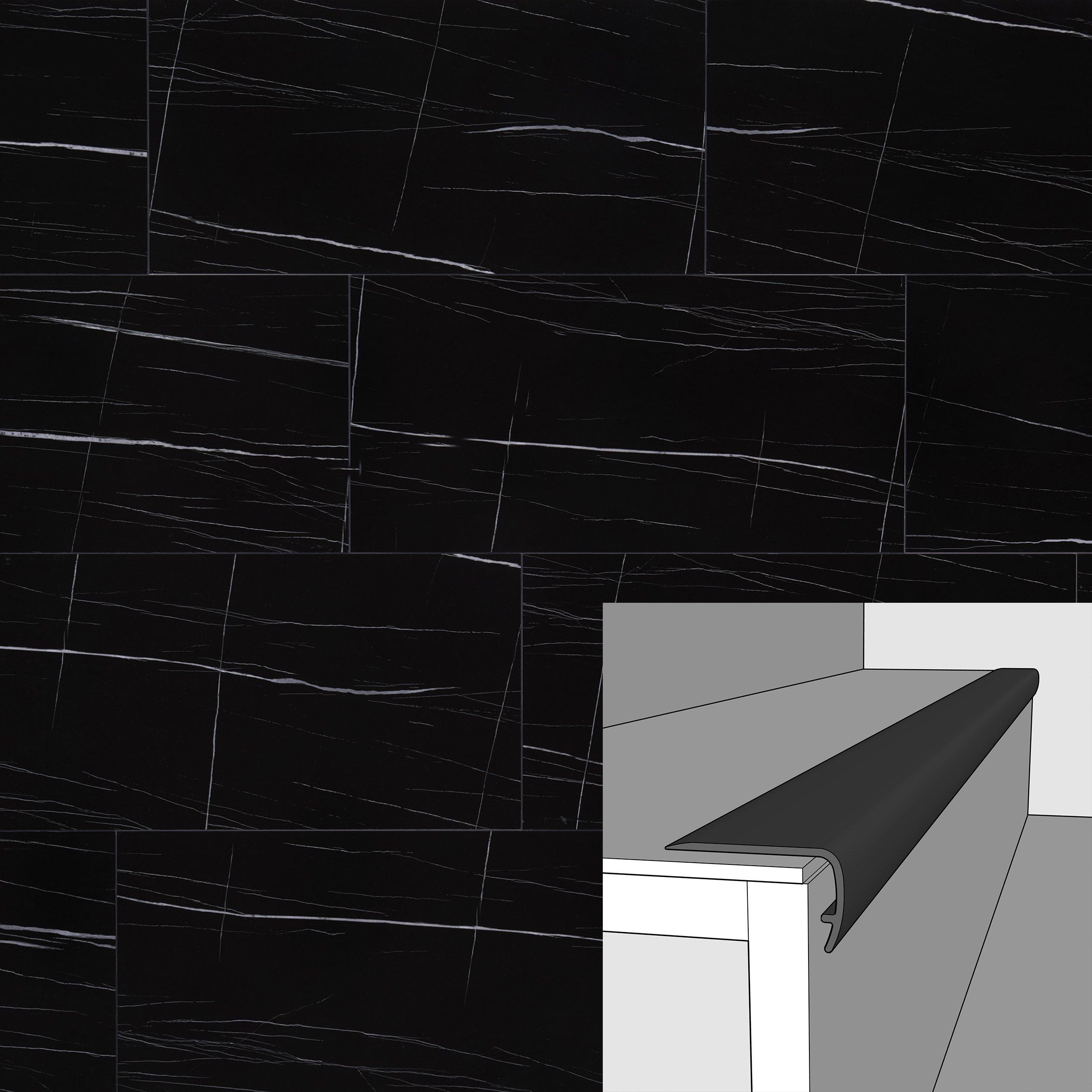 Oro Nero 94in. Vinyl Overlapping Stair Nose