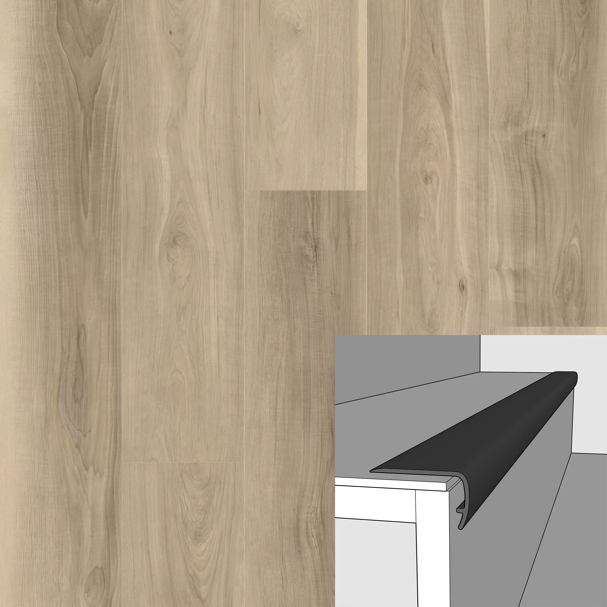 Foxtail Pass 94in. Vinyl Overlapping Stair Nose | Floor and Decor