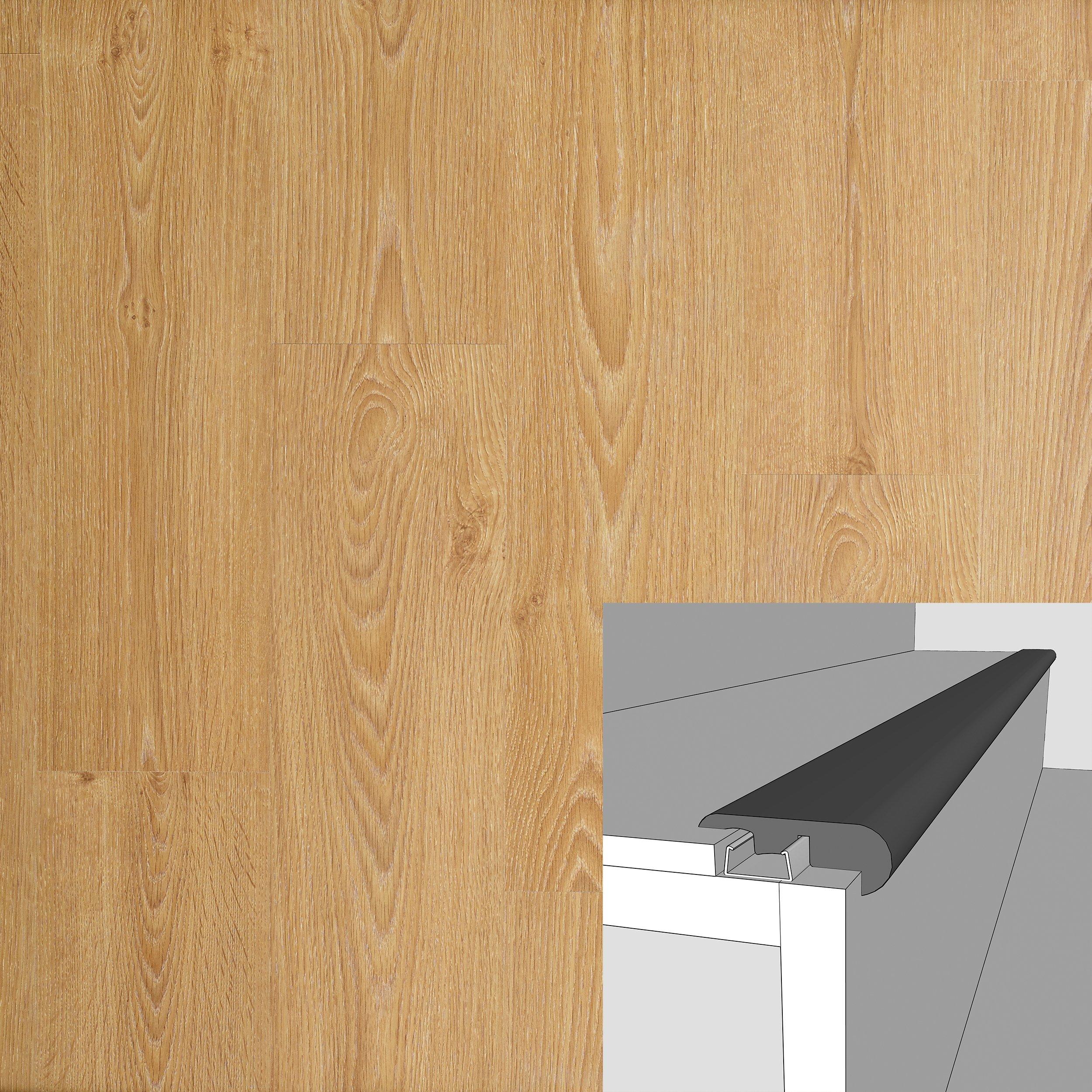 Bountiful Oak 94in. Laminate Overlapping Stair Nose