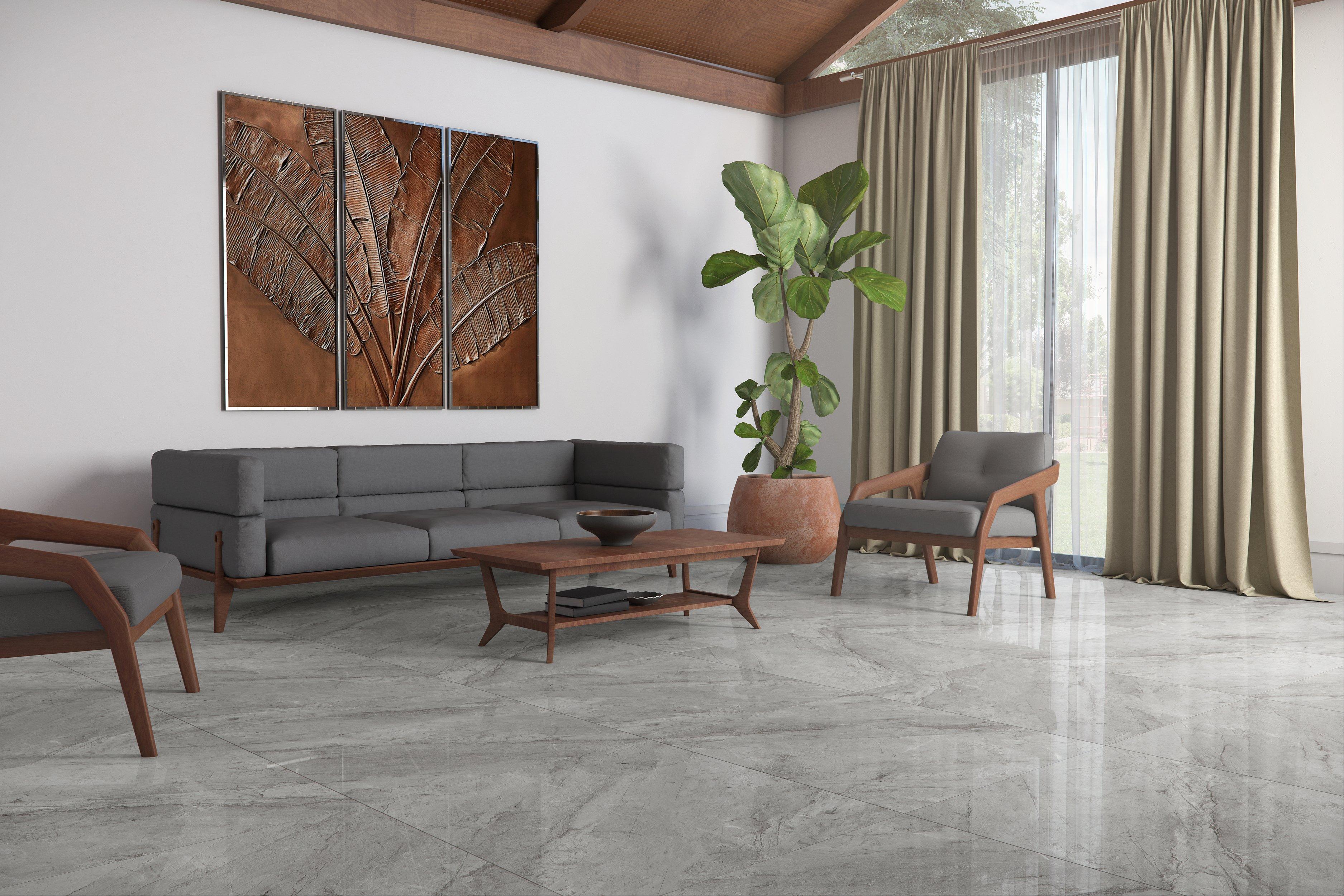 Sussex Gray Polished Porcelain Tile