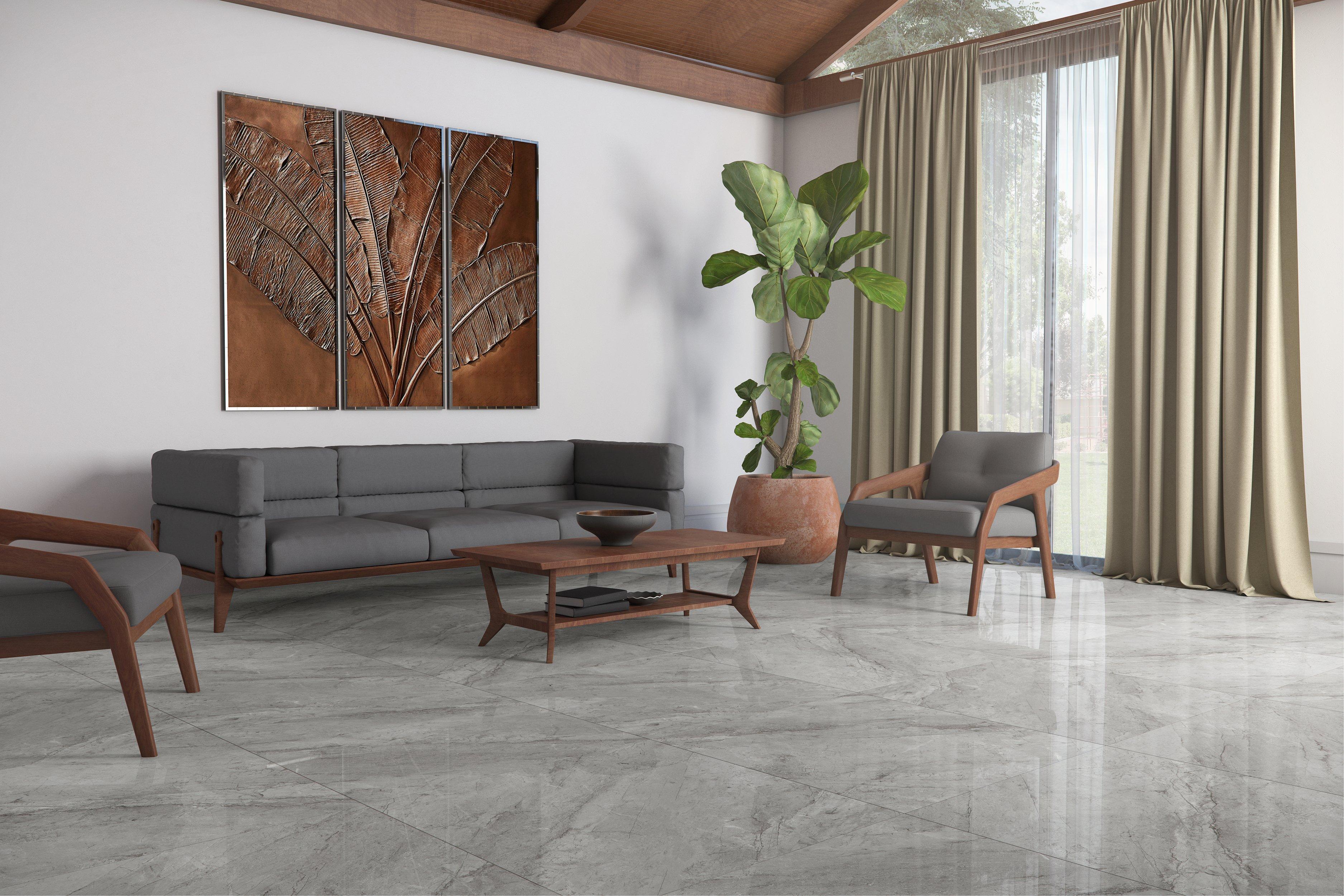 Sussex Gray Polished Porcelain Tile | Floor and Decor