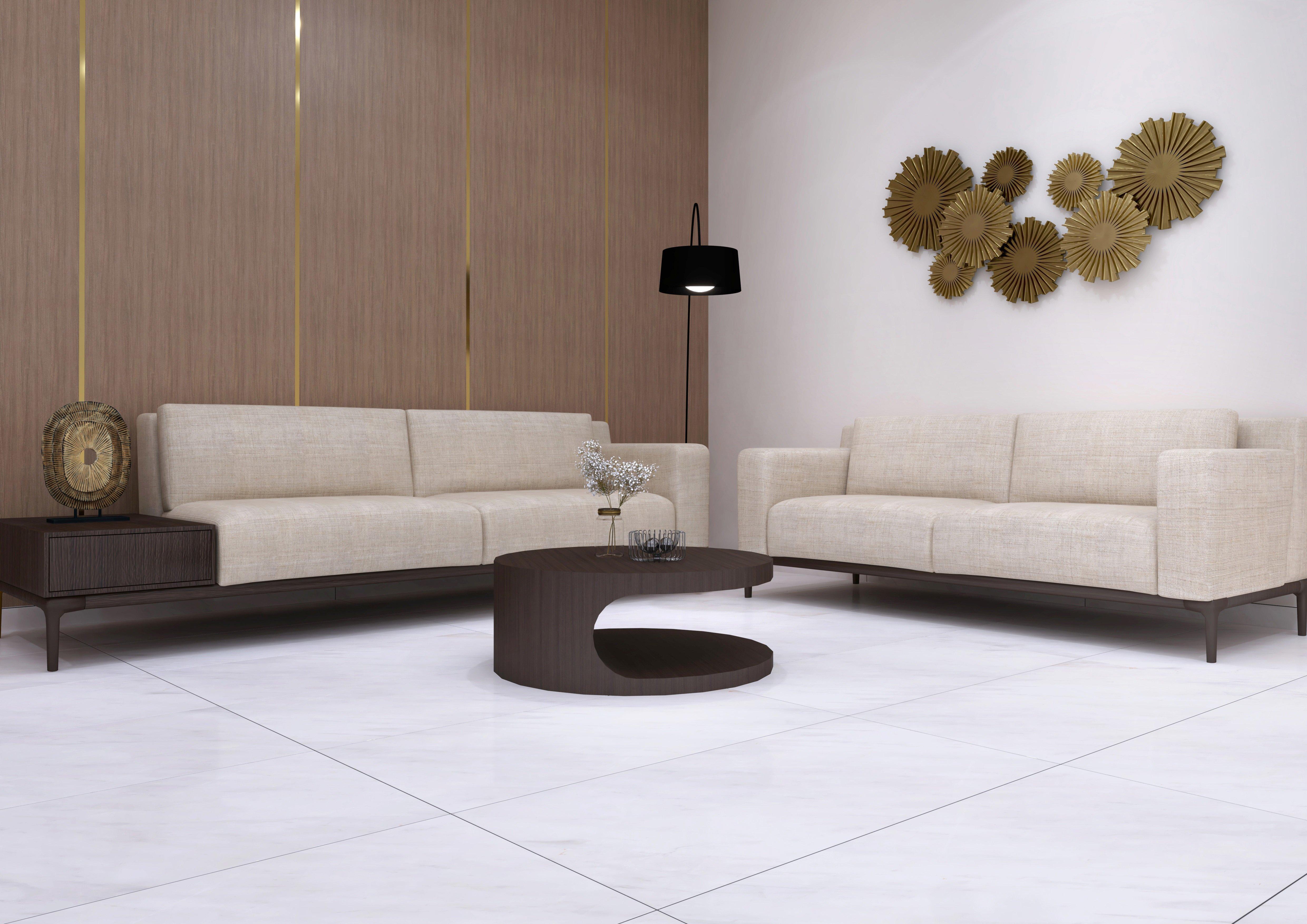 Amina White Polished Porcelain Tile
