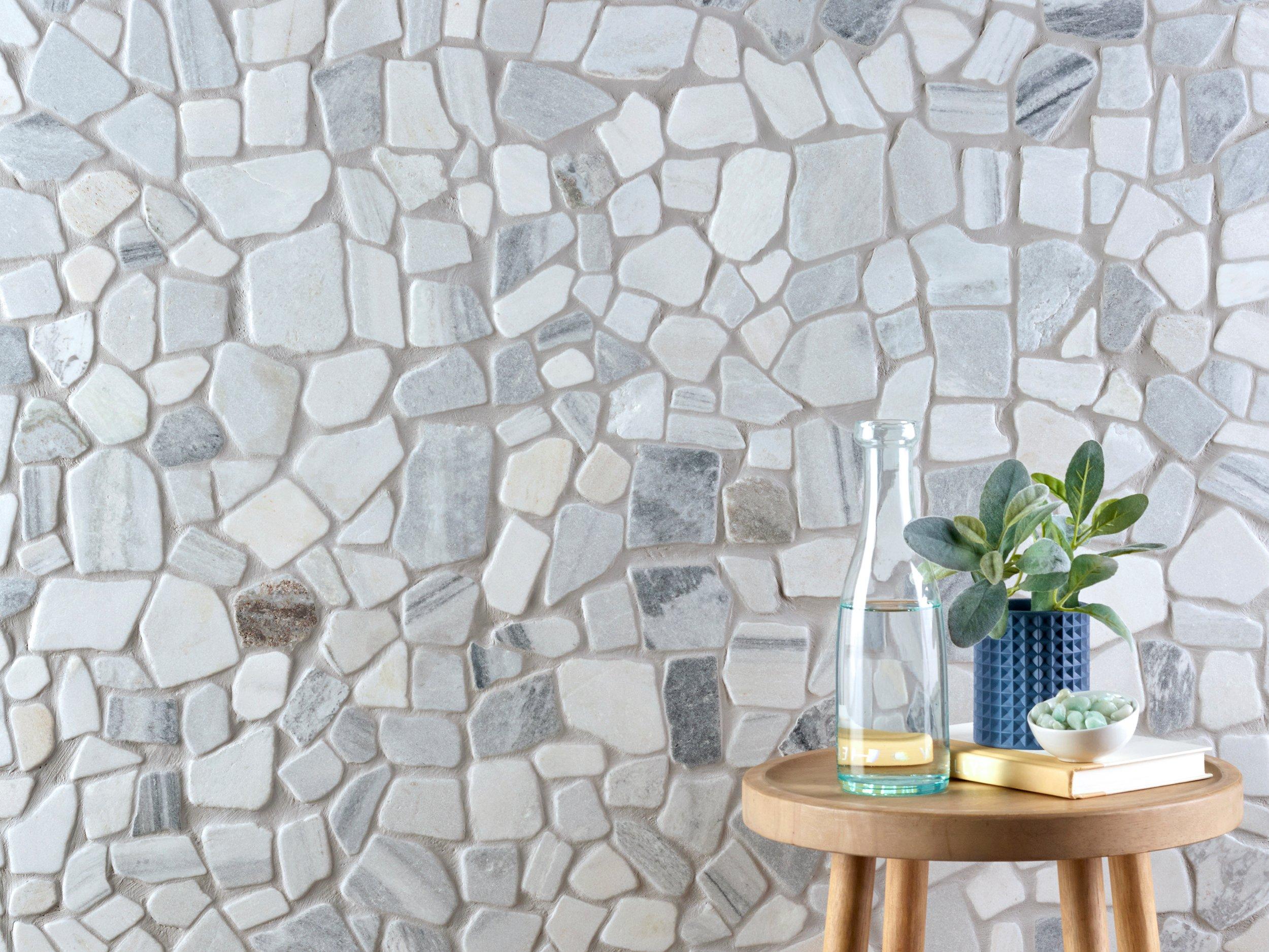 Masselina Honed Marble Pebble Mosaic