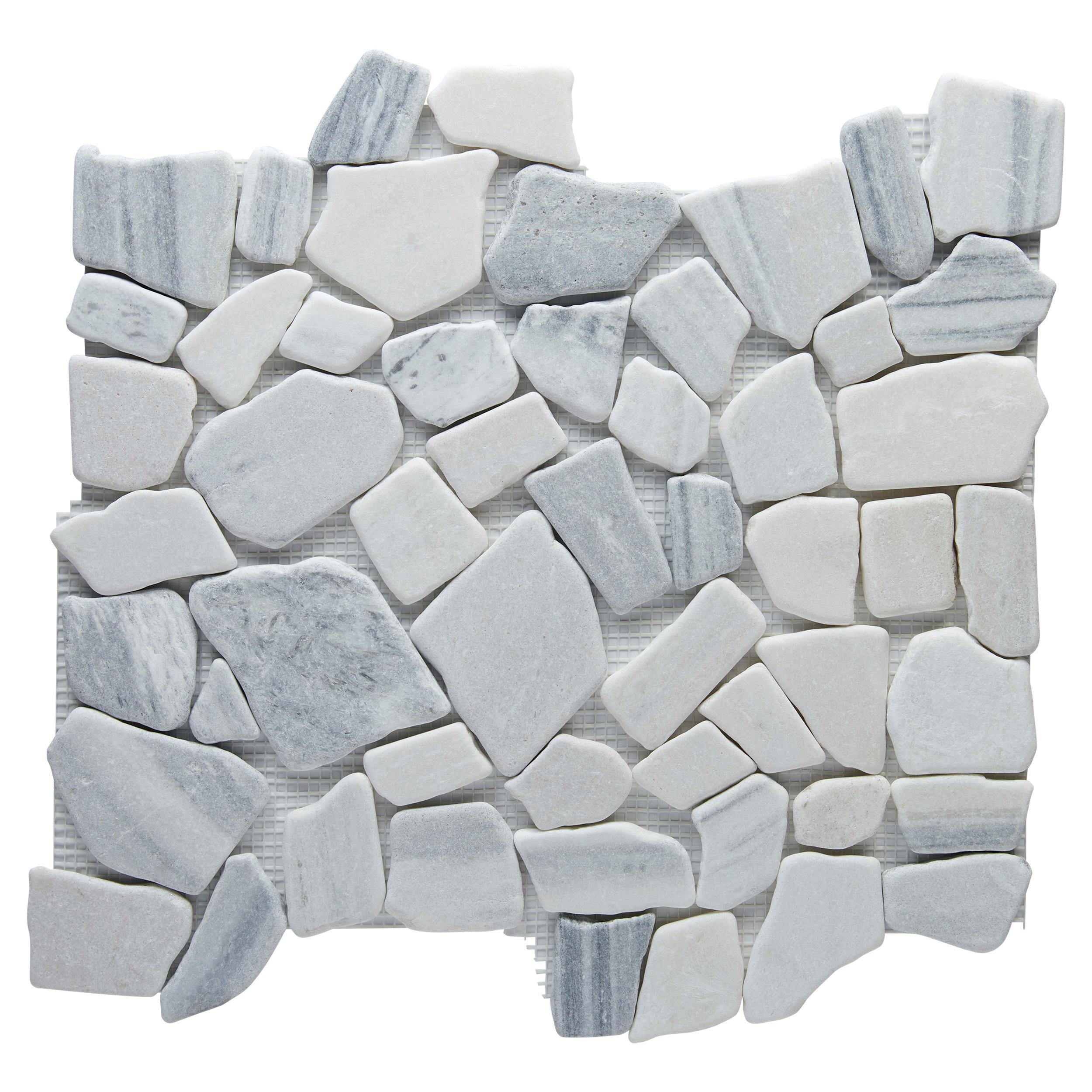 Masselina Honed Marble Pebble Mosaic