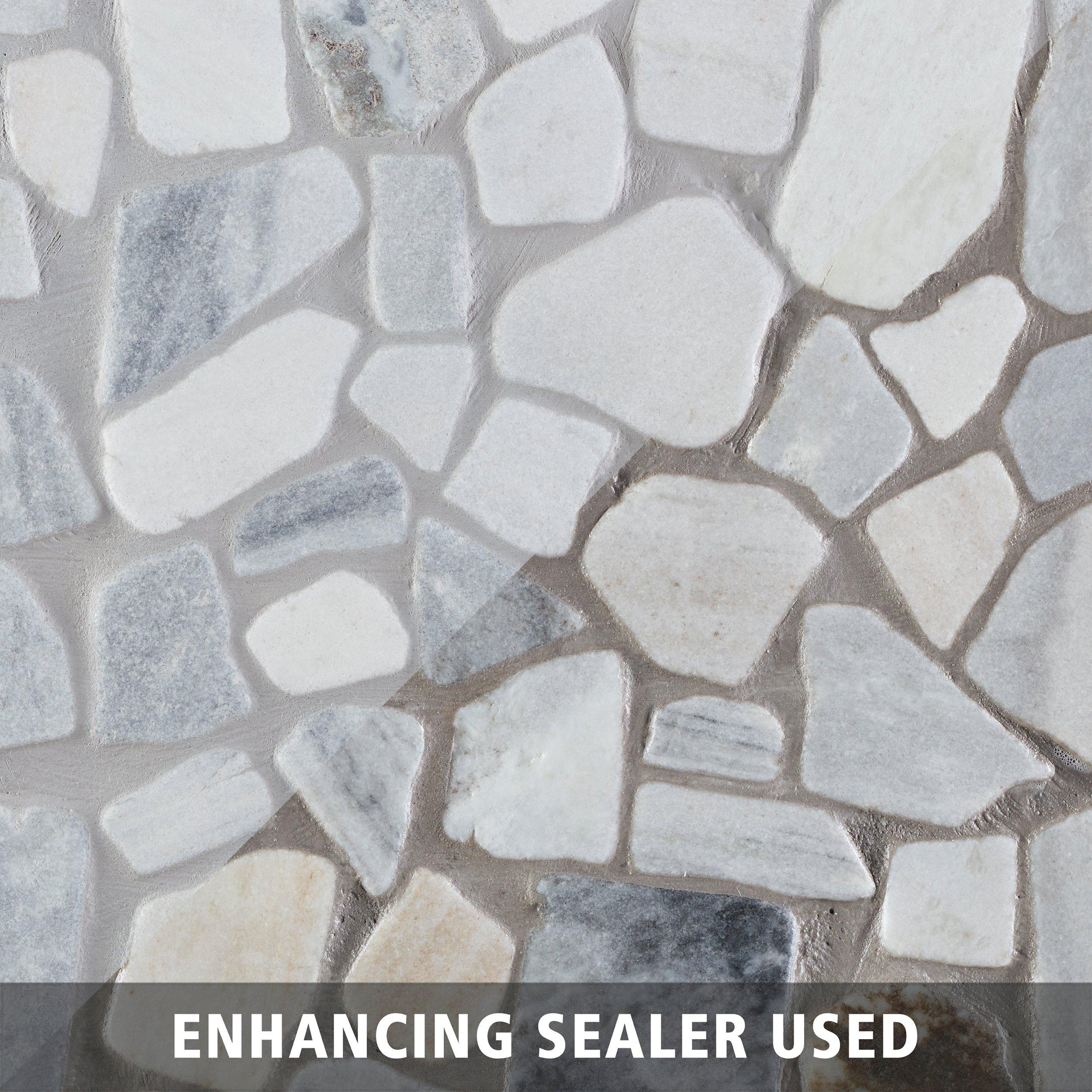 Masselina Honed Marble Pebble Mosaic