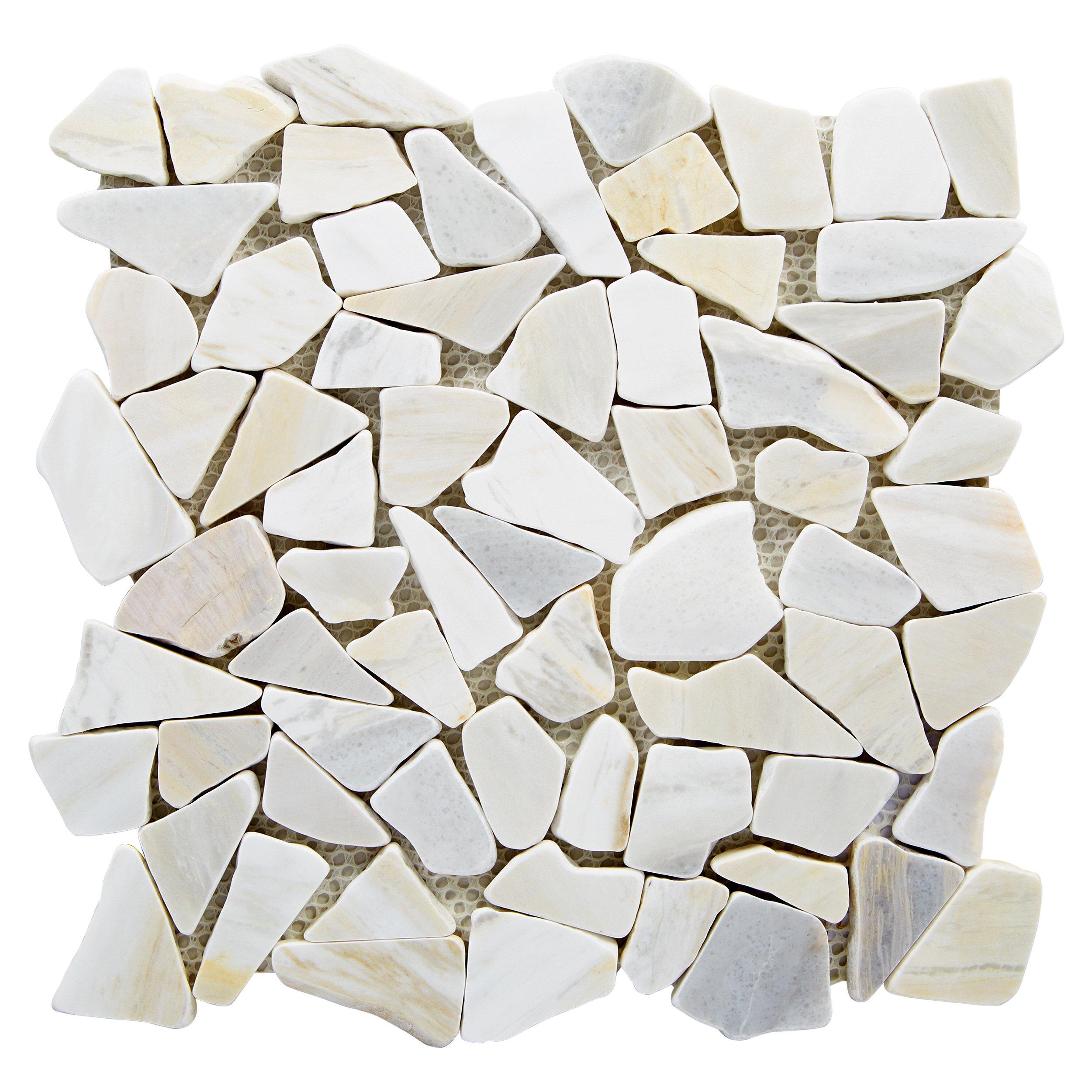 Sienna Sunset Pebble Polished Marble Mosaic