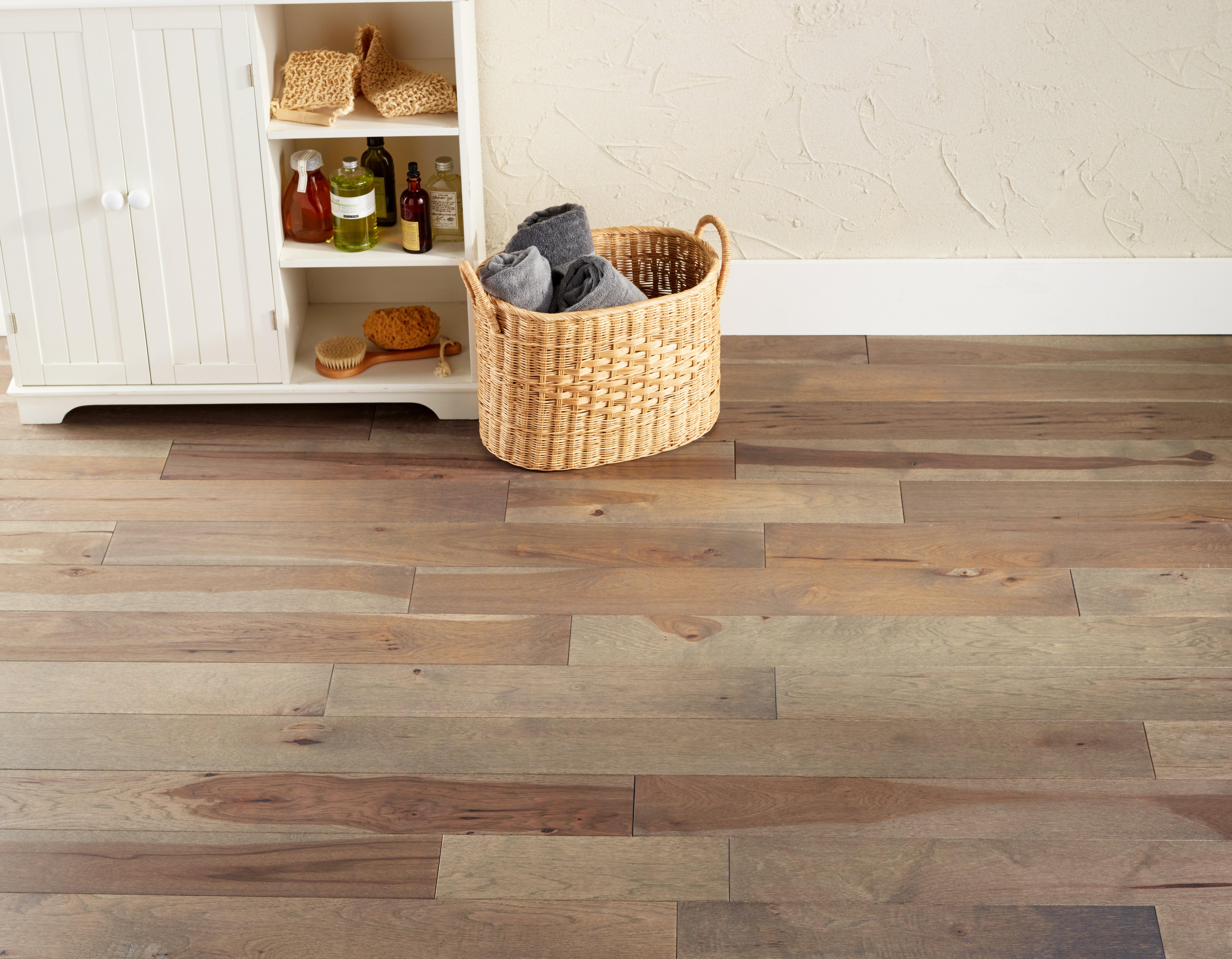 Cobblestone Hickory Wire Brushed Solid Hardwood