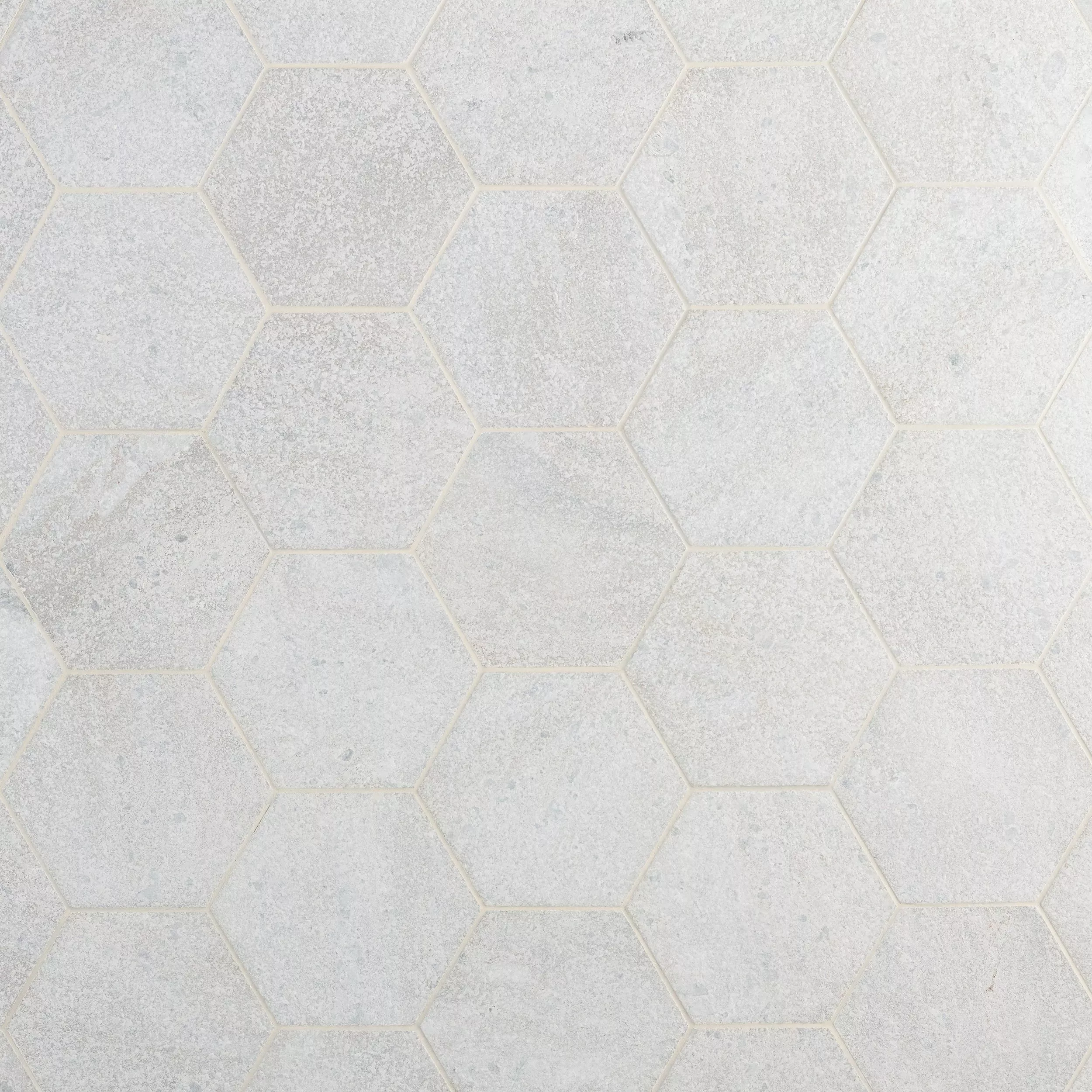 Navarre White Quartzite Hexagon Tile Floor and Decor