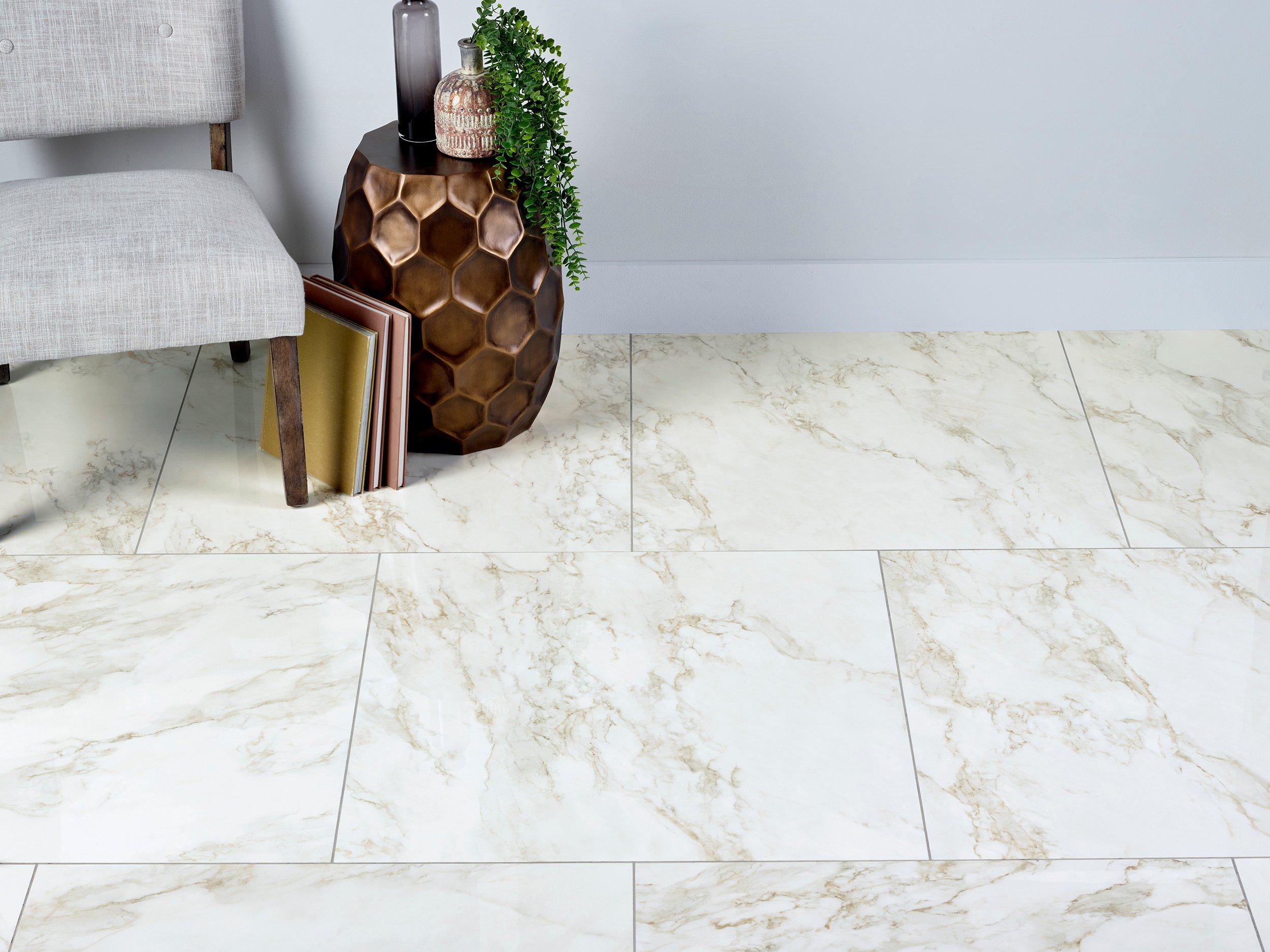 Anderson White Polished Floor Tiles - Tiles from Tile Mountain