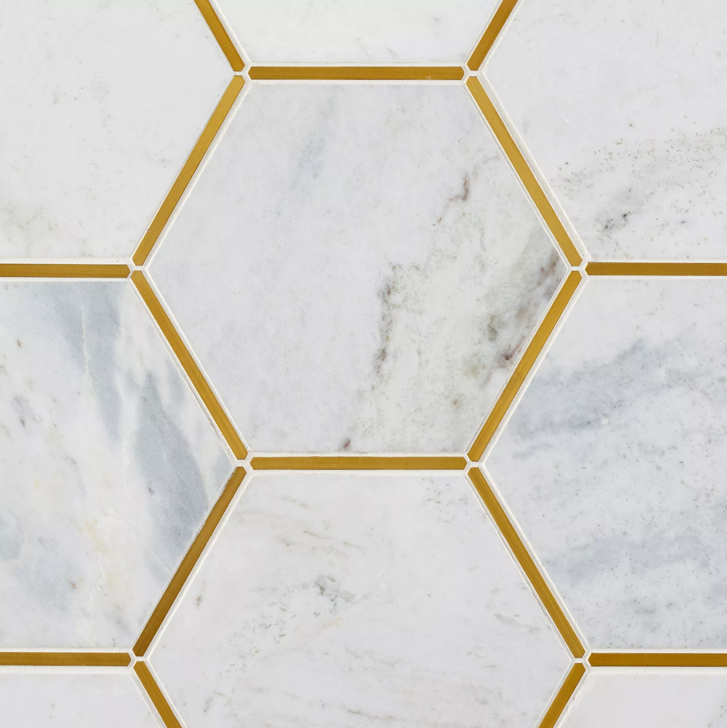 Bianco Orion Brass Framed Hexagon