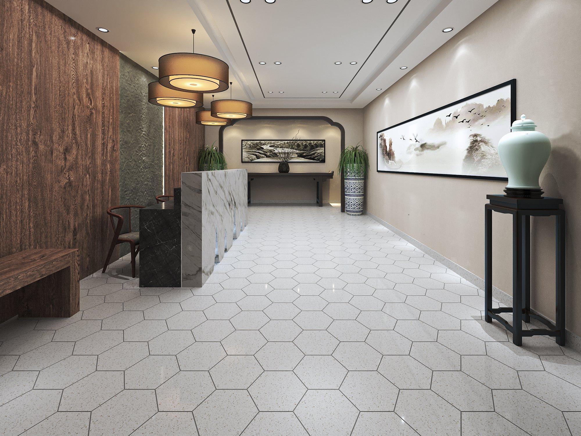 Elin White Hexagon Tile