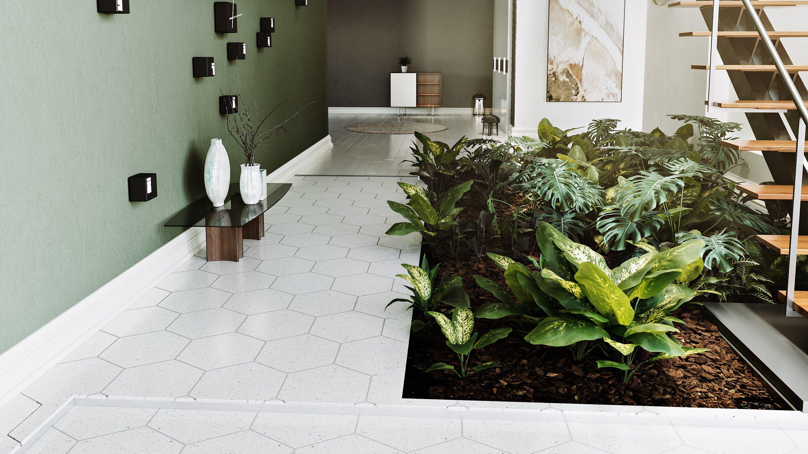 Elin White Hexagon Tile