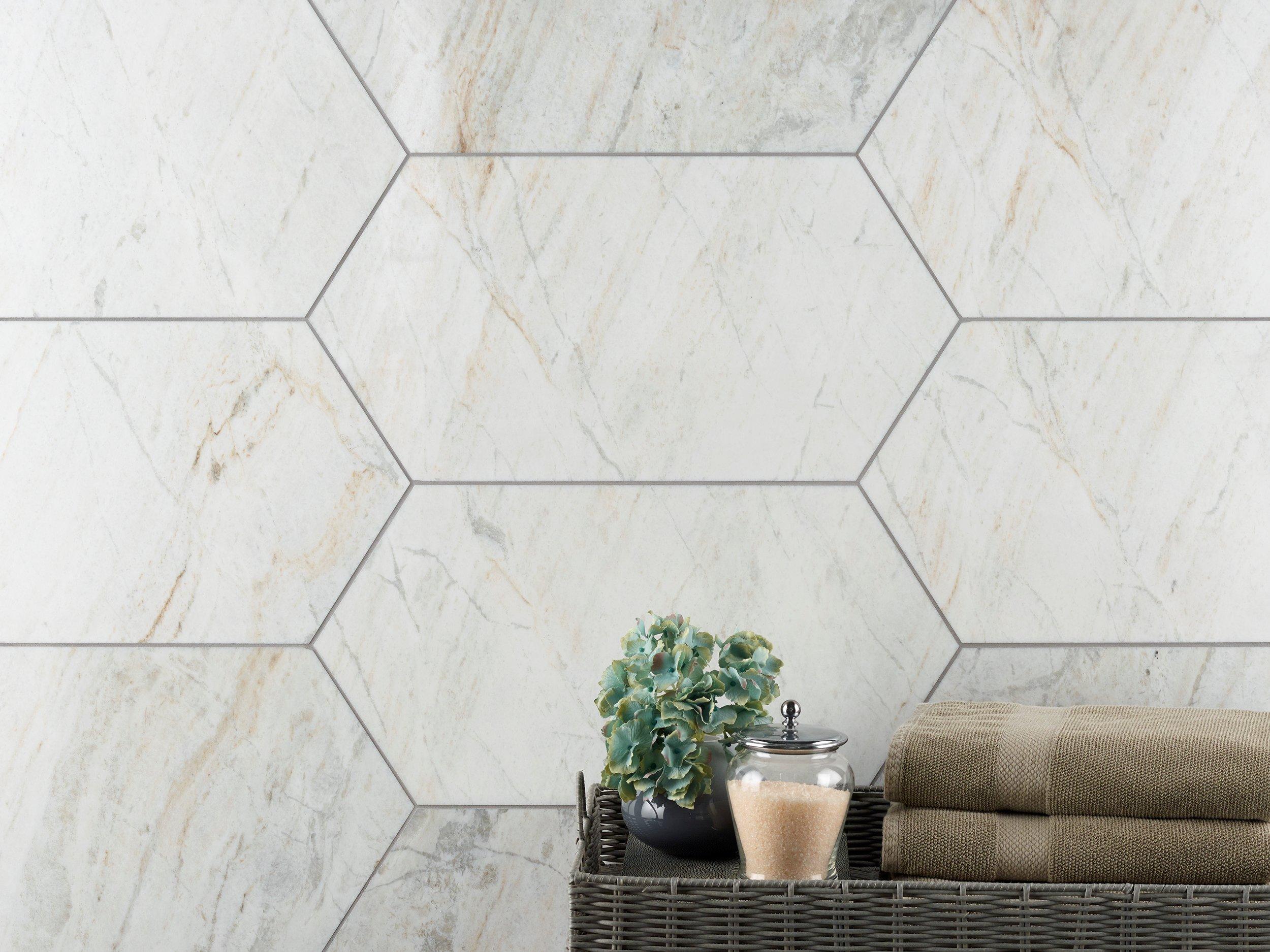Bianco Orion Oblong Marble Tile