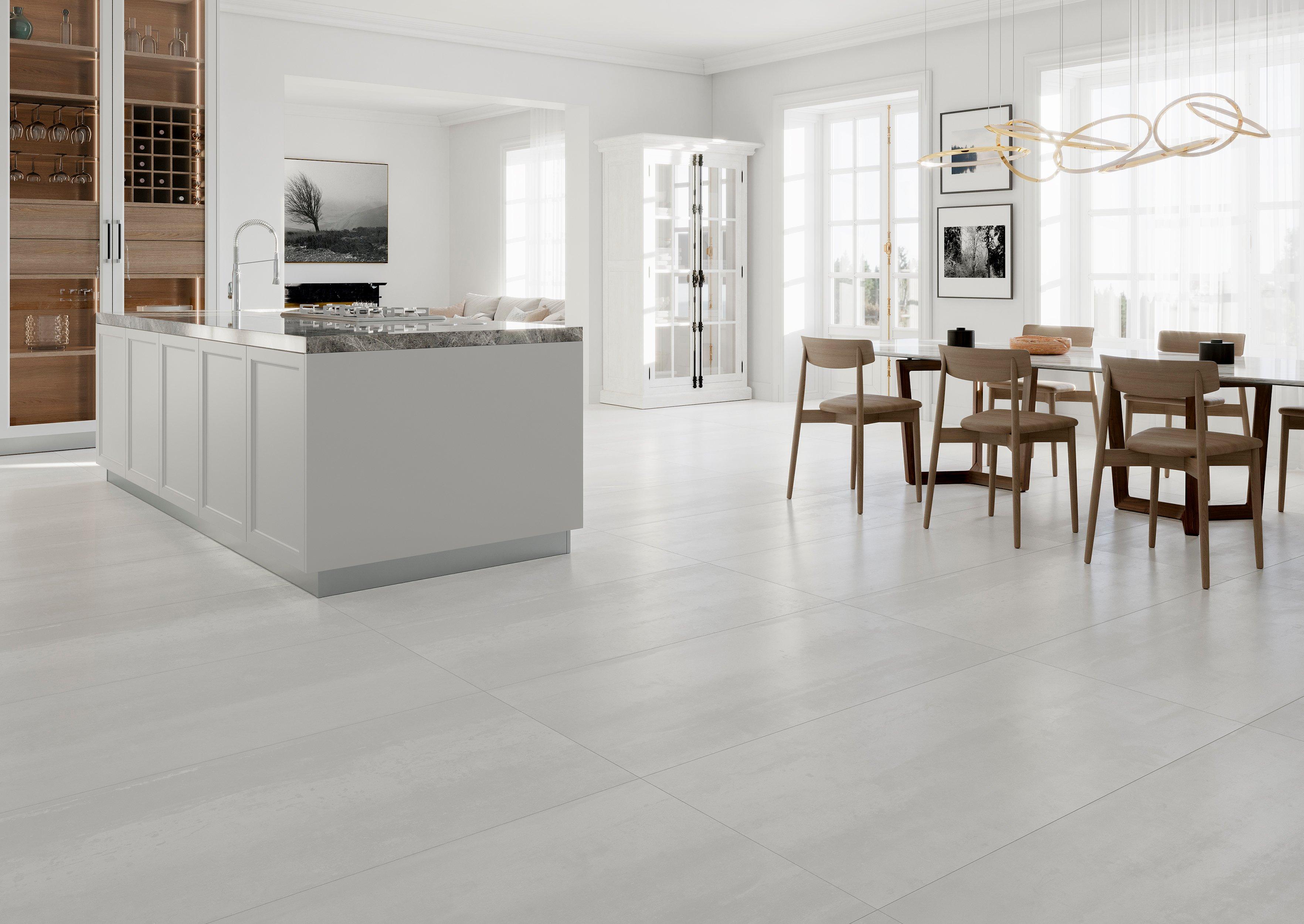 White Porcelain Floor Tiles by Country Floors