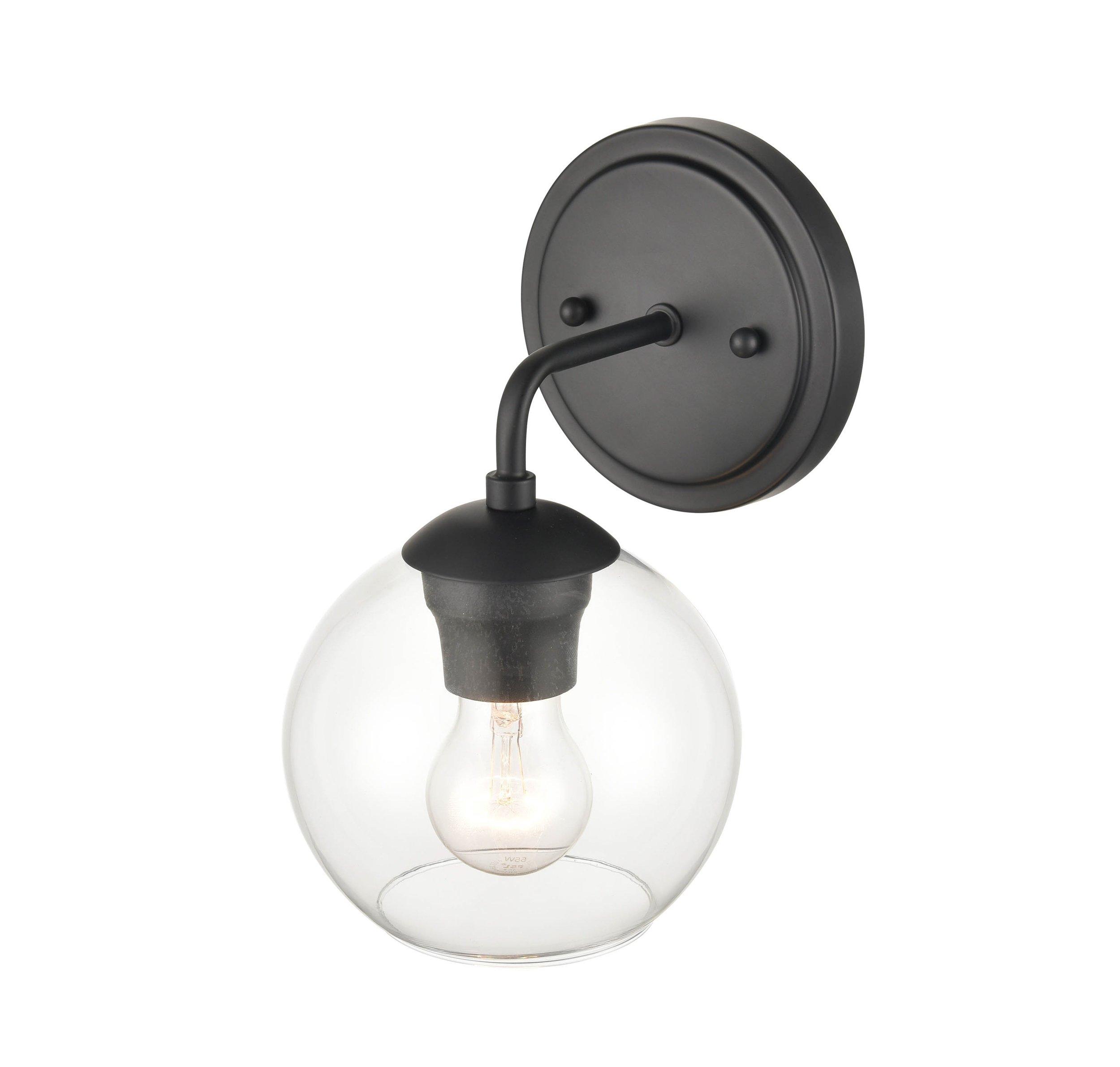 Porter Matte Black Single Sconce