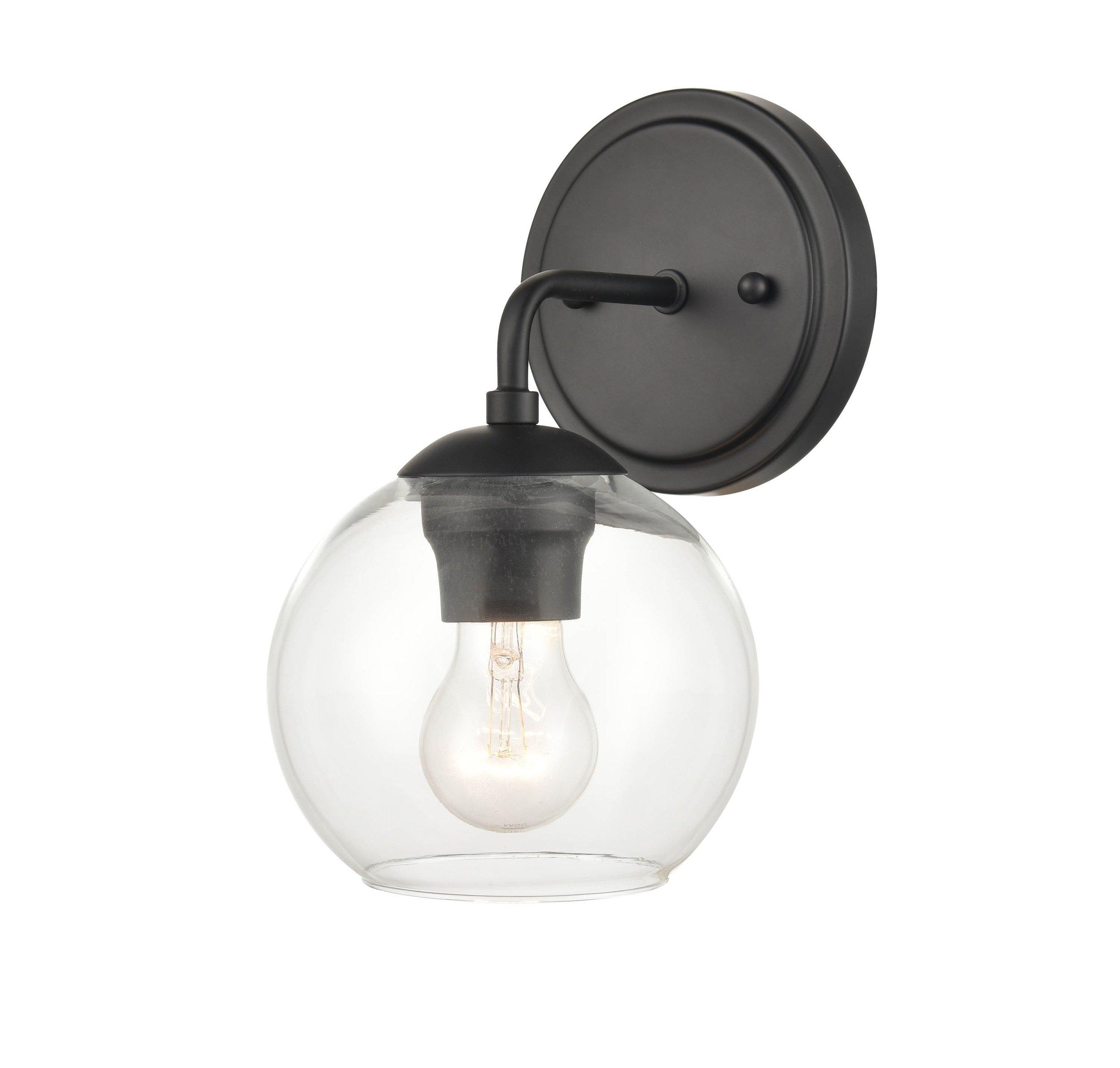 Porter Matte Black Single Sconce
