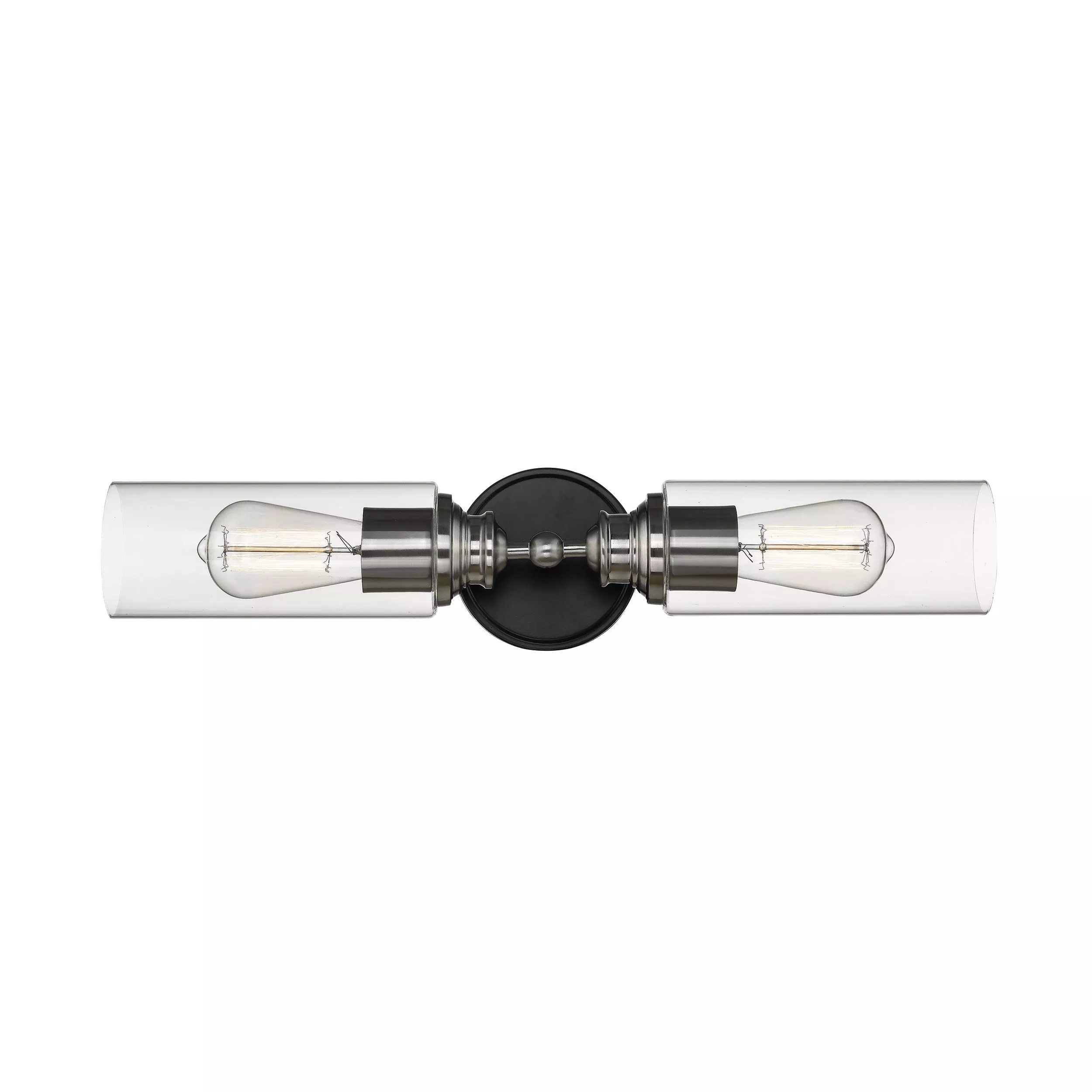Gage Matte Black and Brushed Nickel Double Sconce