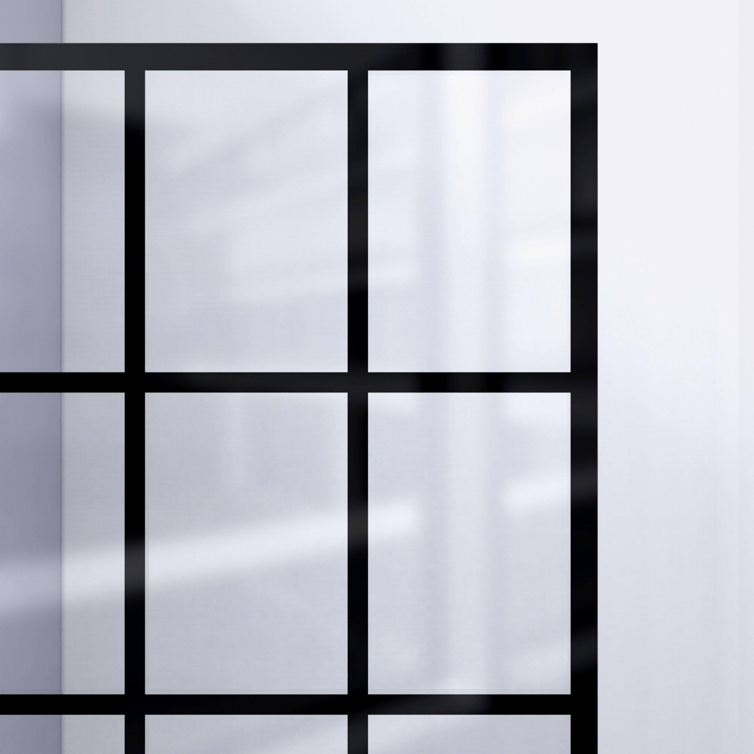 French Linea Satin Black Single Panel Frameless Shower Door