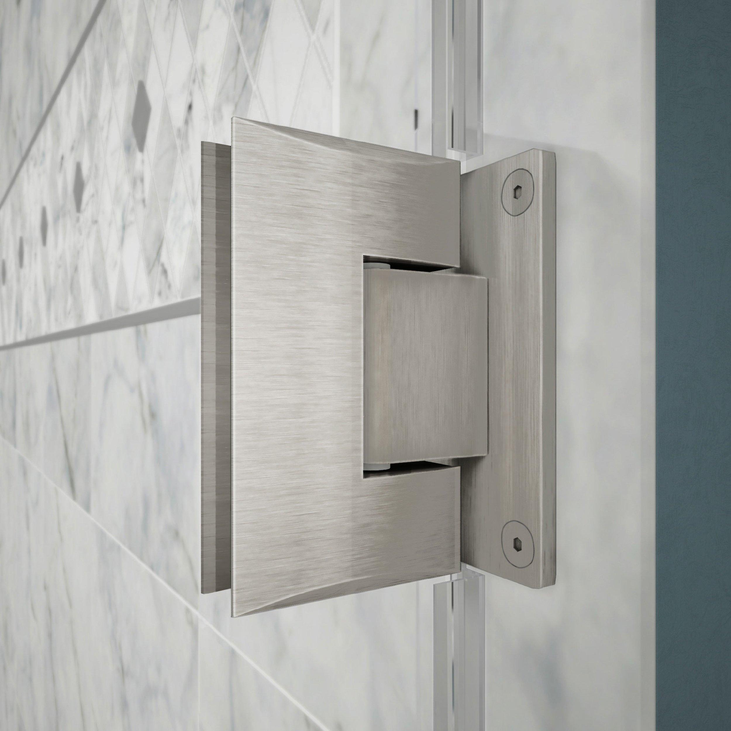 Unidoor Plus Brushed Nickel Frameless Hinged Shower Door