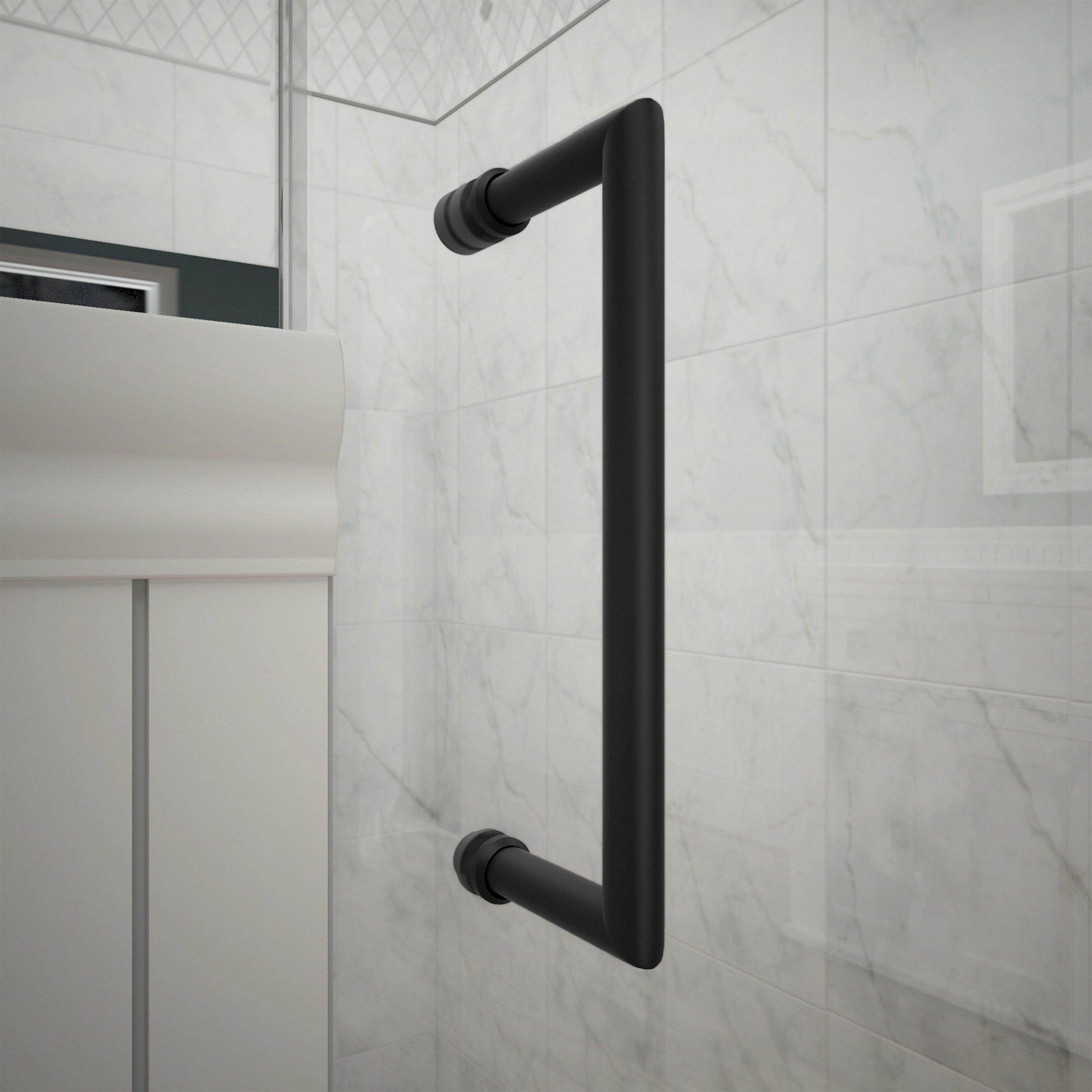 Unidoor Plus Satin Black Frameless Sliding Shower Door