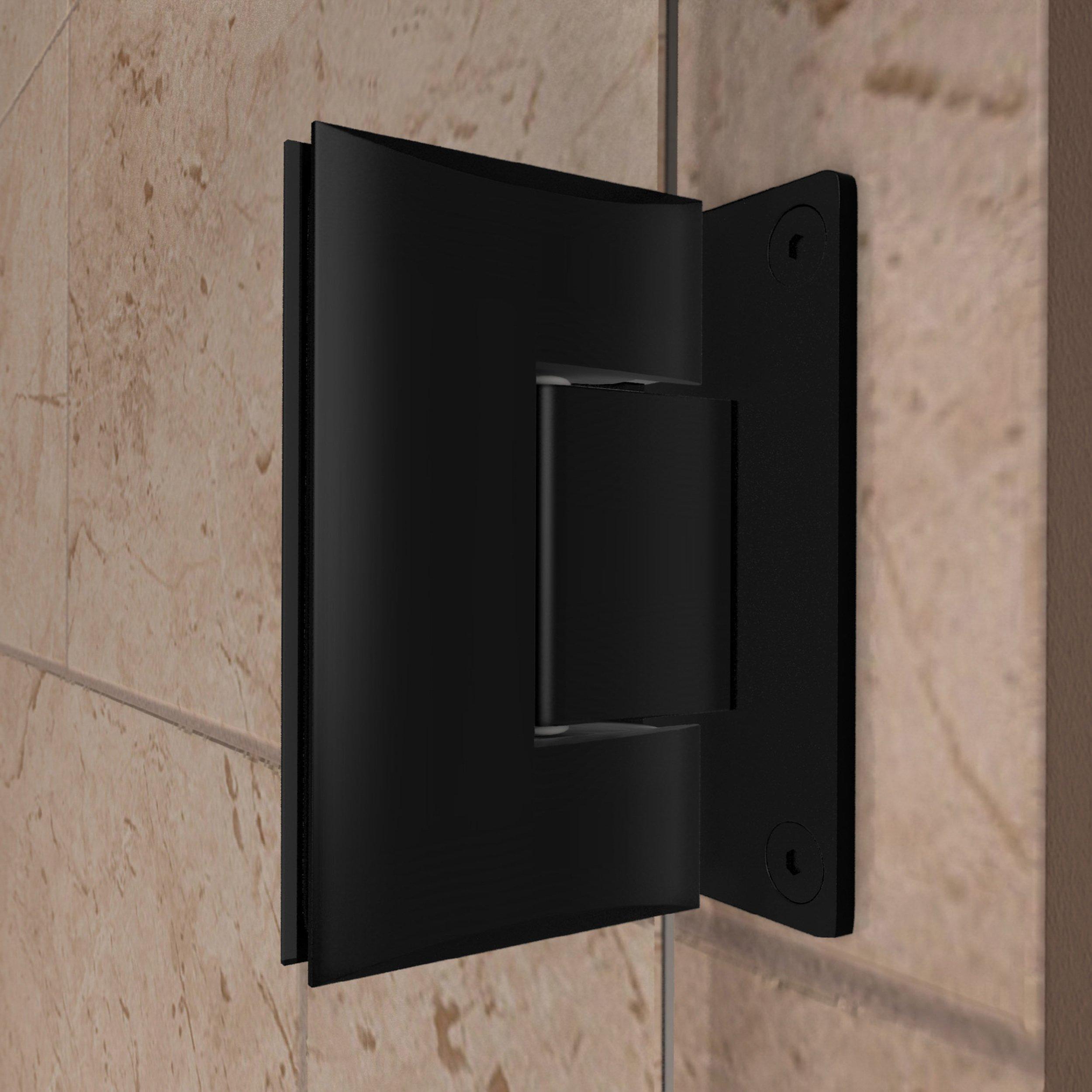 Unidoor Plus Satin Black Frameless Sliding Shower Door