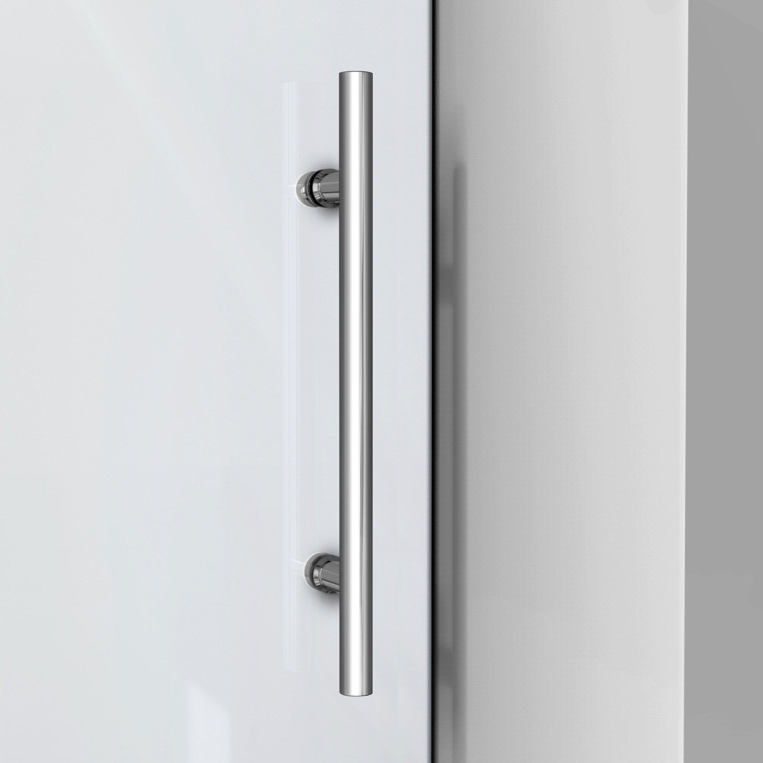 Enigma-XO Polished Stainless Steel Frameless Sliding Shower Door