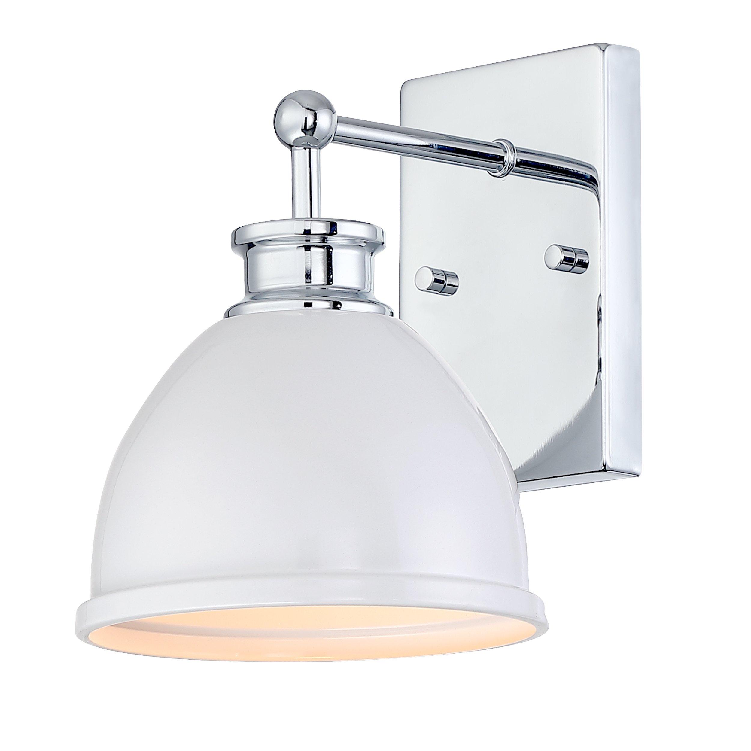Cooper Chrome and White Single Sconce