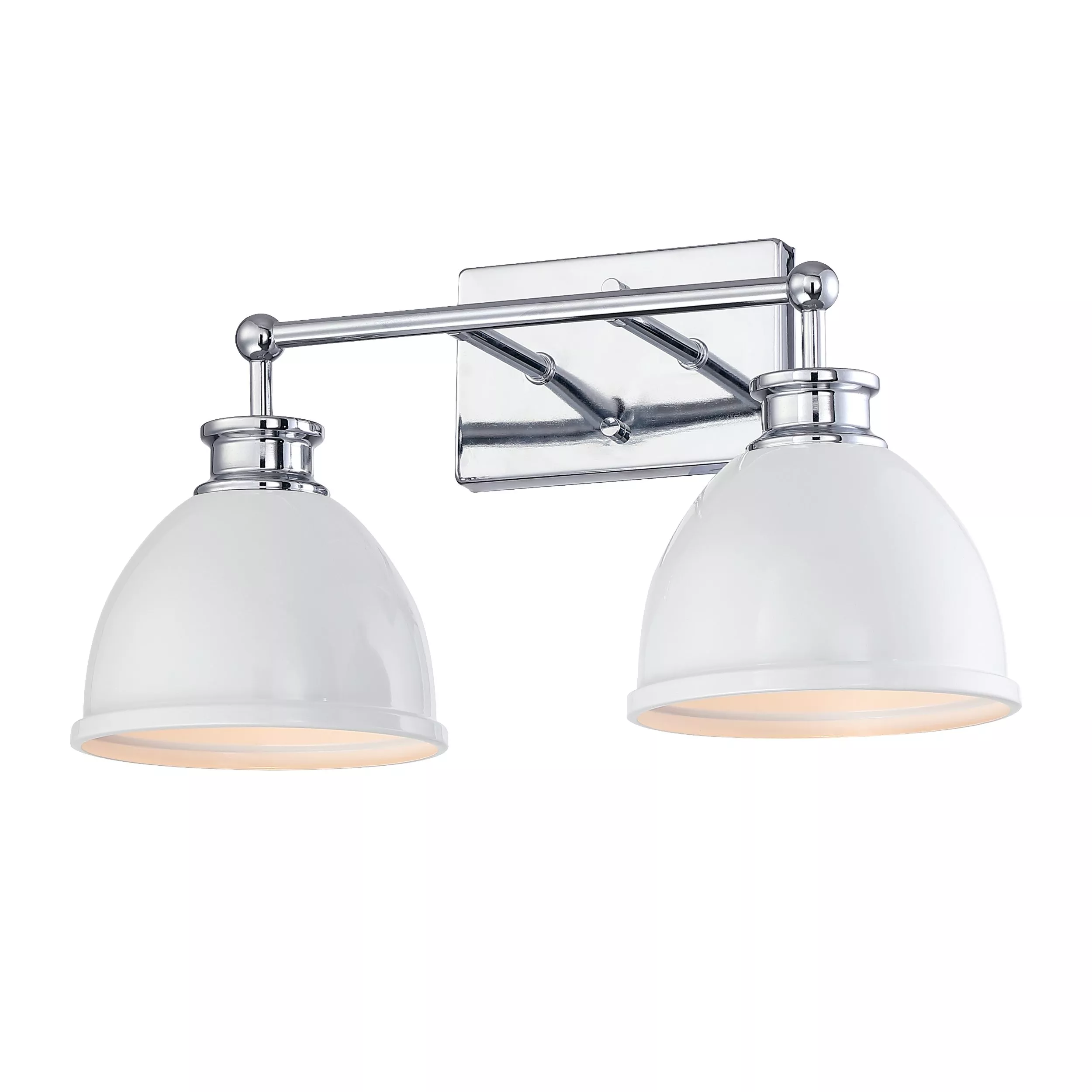 Cooper Chrome and White Double Vanity Light