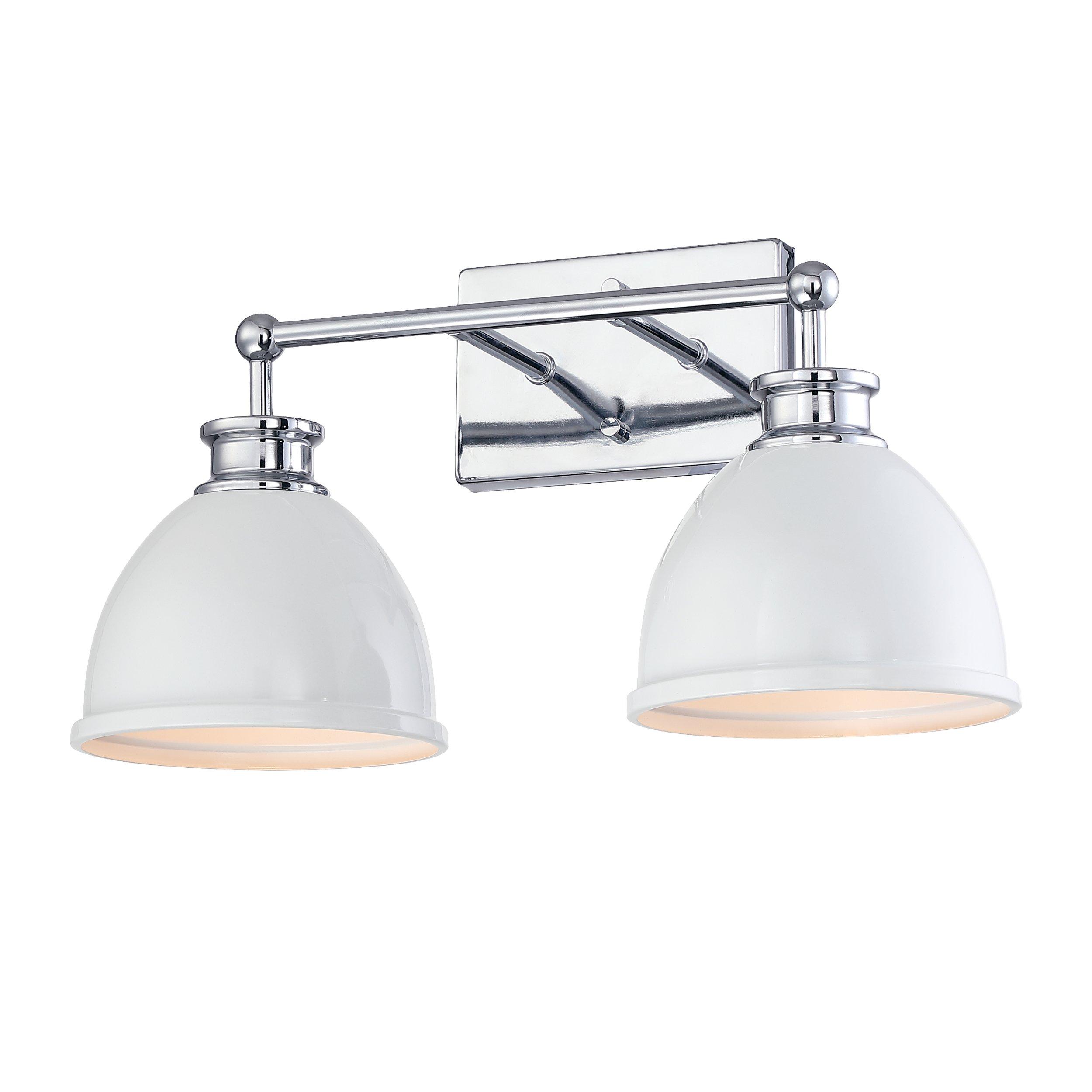 Cooper Chrome and White Double Vanity Light | Floor and Decor