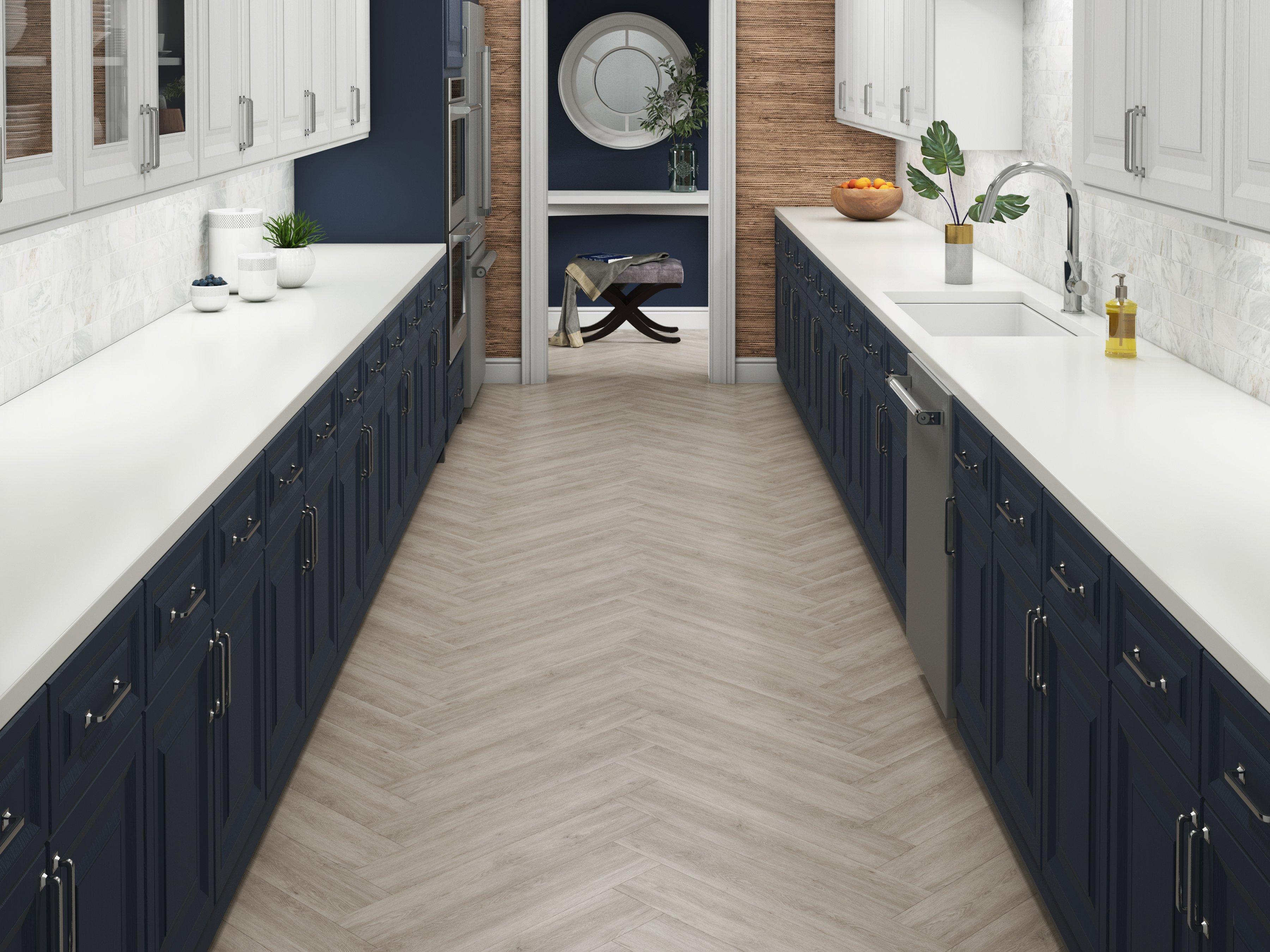 White maple herringbone 5mm SPC LVT Heavy duty 0.5 wear layer Click  flooring. **Built in underlay**