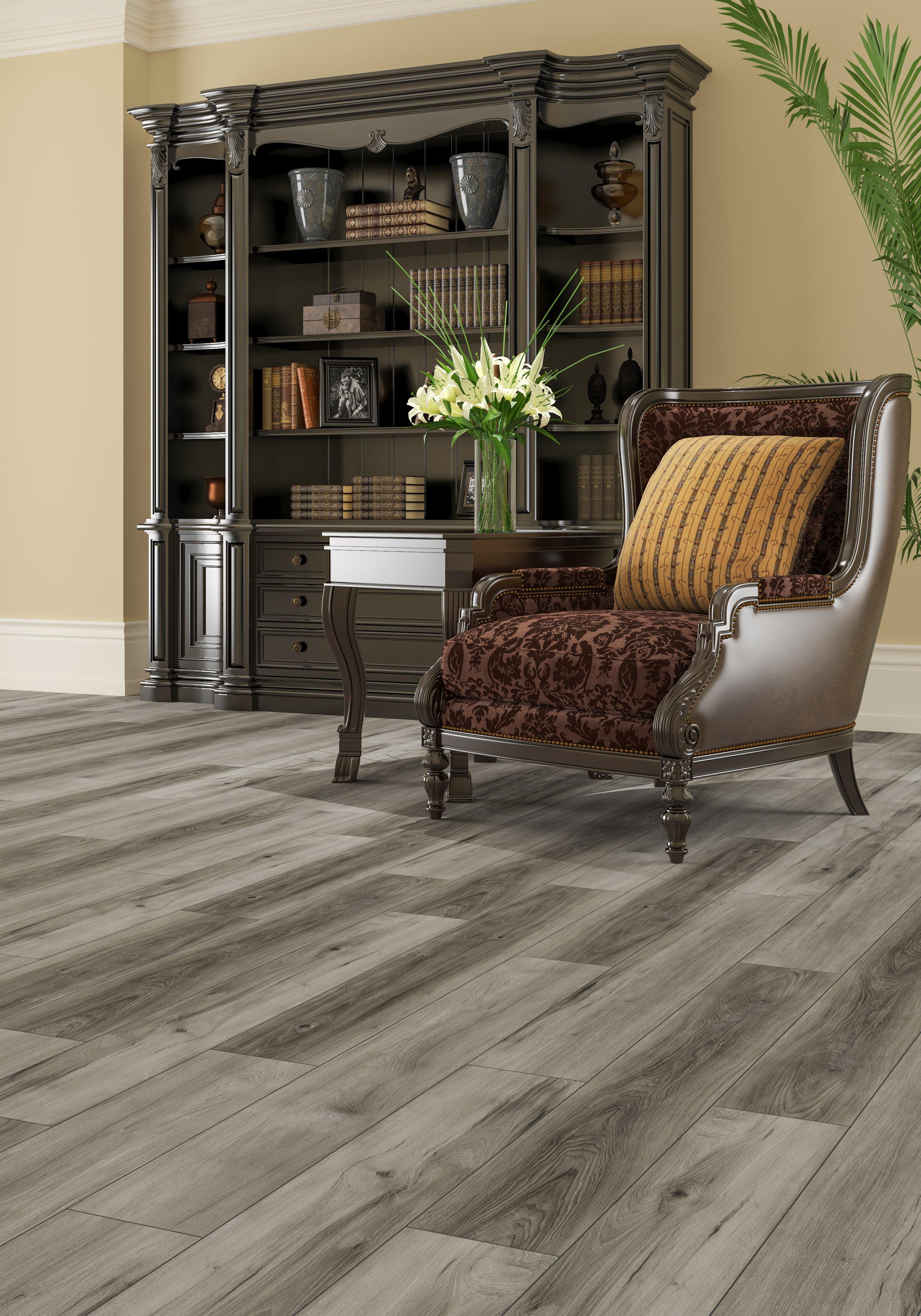 Pavestone Grey Rigid Core Luxury Vinyl Plank - Cork Back